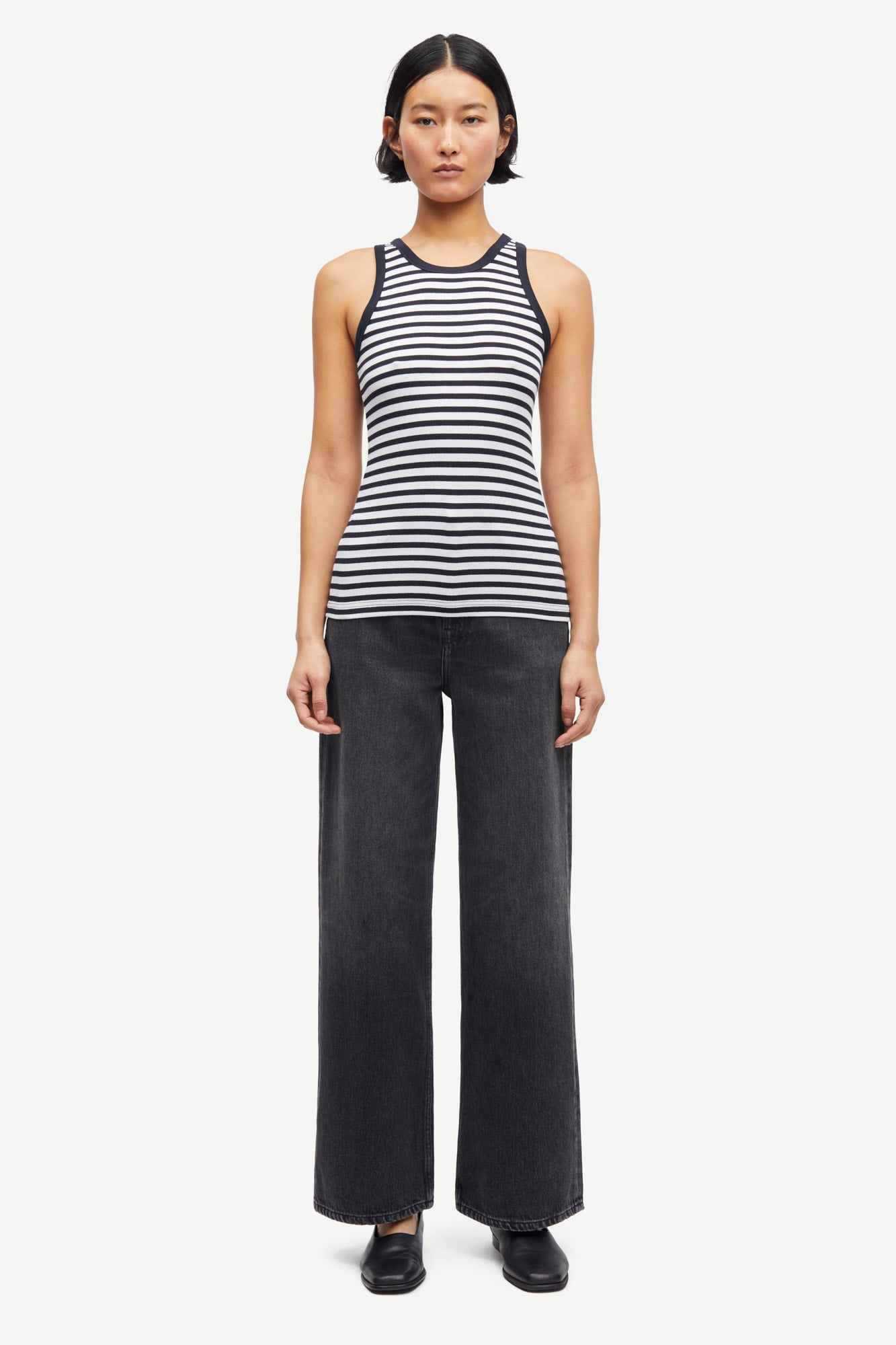 Alexo ribbed tank top in night sky striped