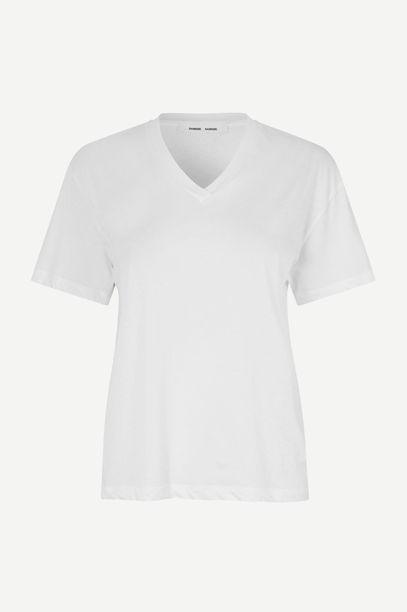 Cotton v-neck shirt in white