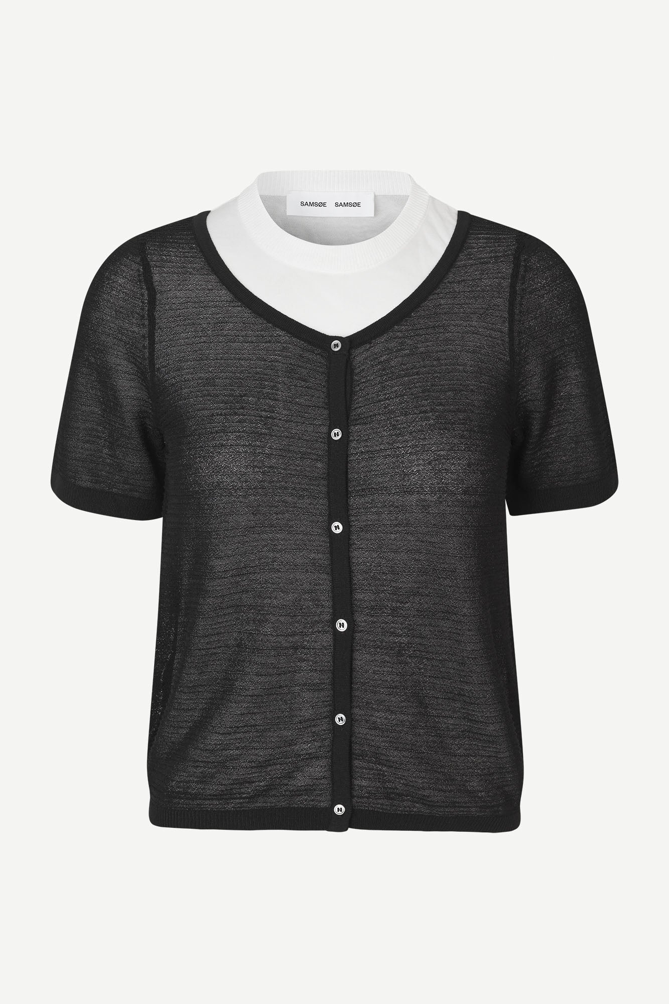 Sapena short sleeved cardigan in black