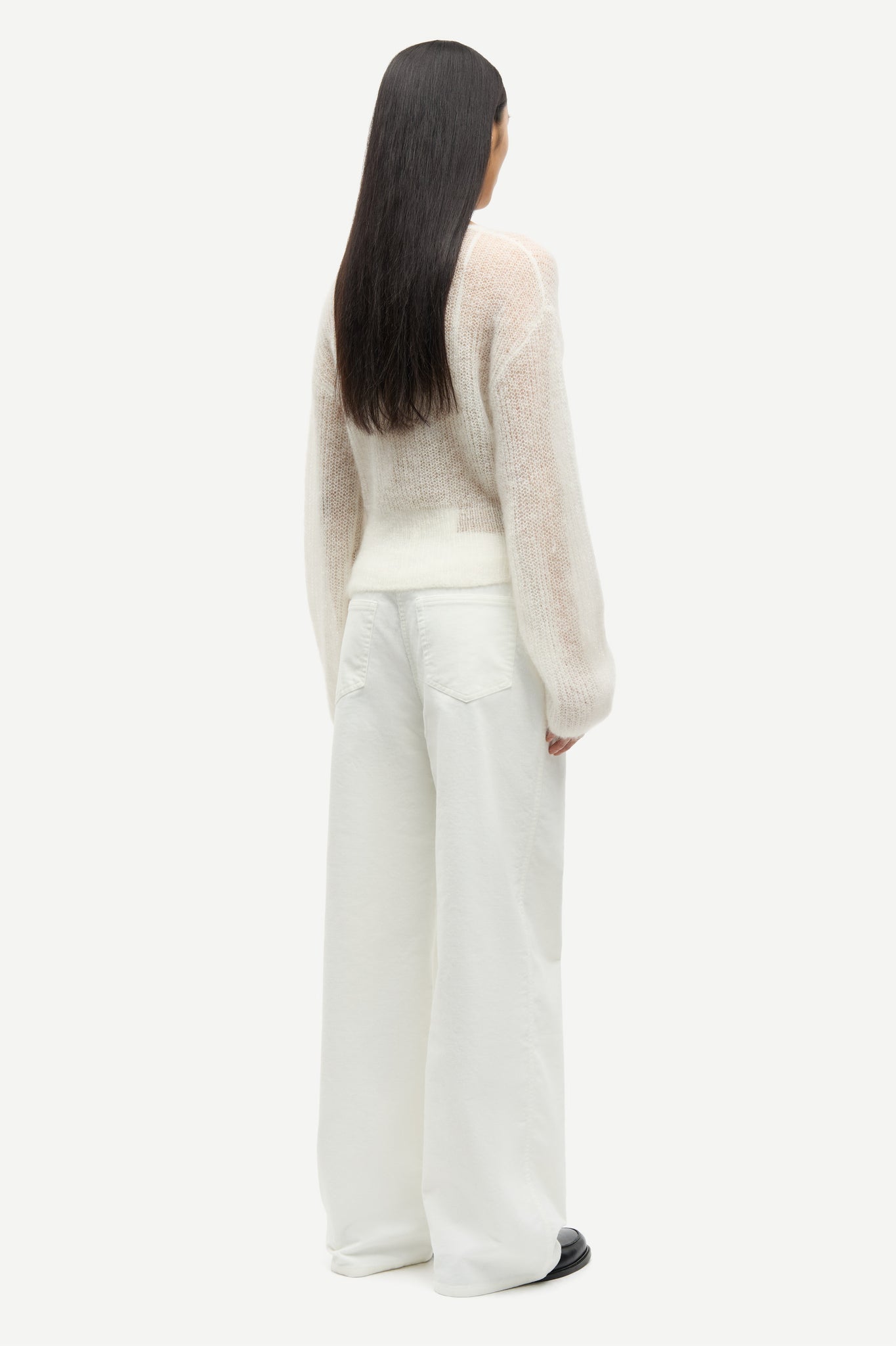 Mohair cardigan in clear cream