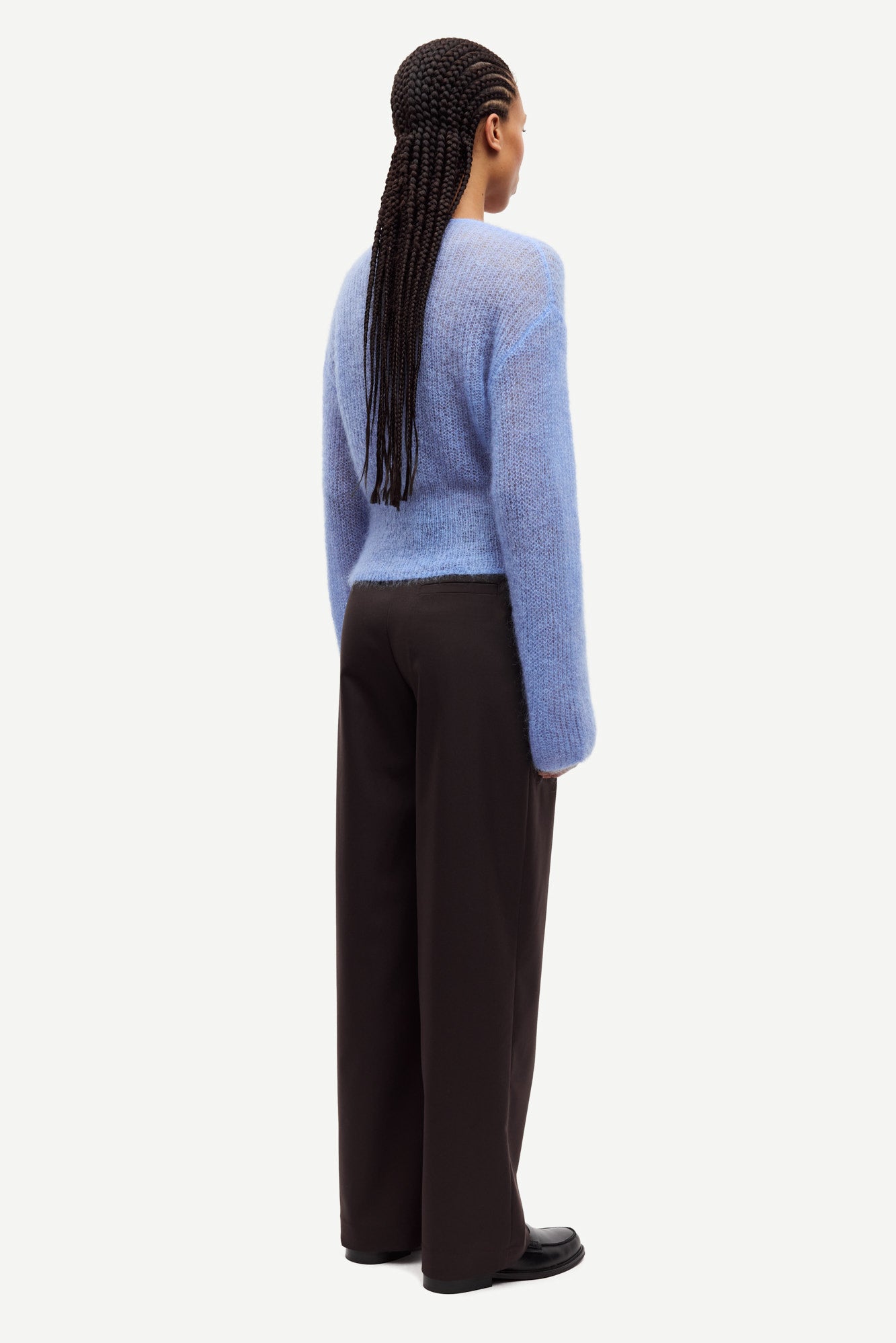 Mohair cardigan in della robbia blue