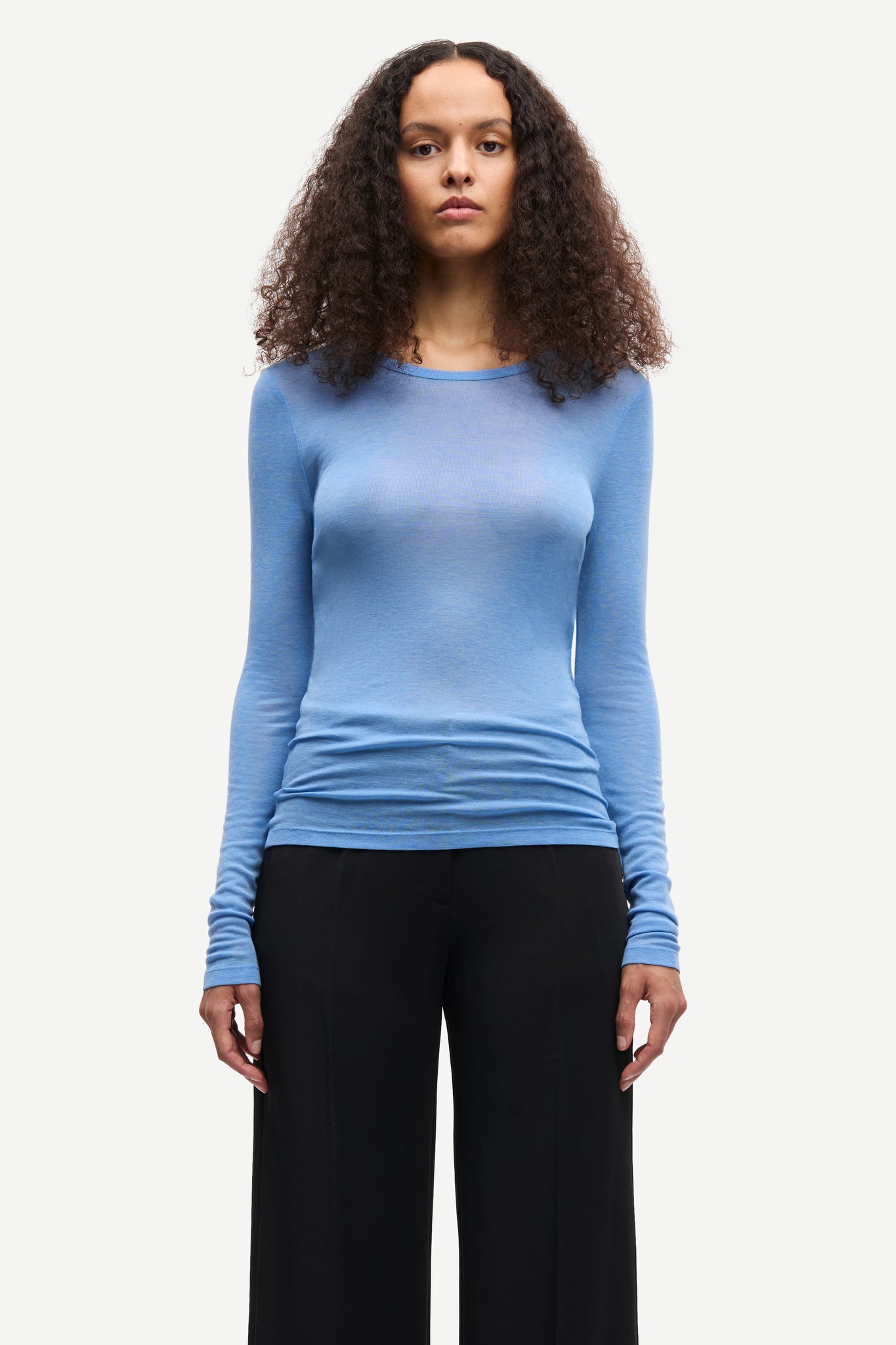 light wool longsleeve in della robbia blue