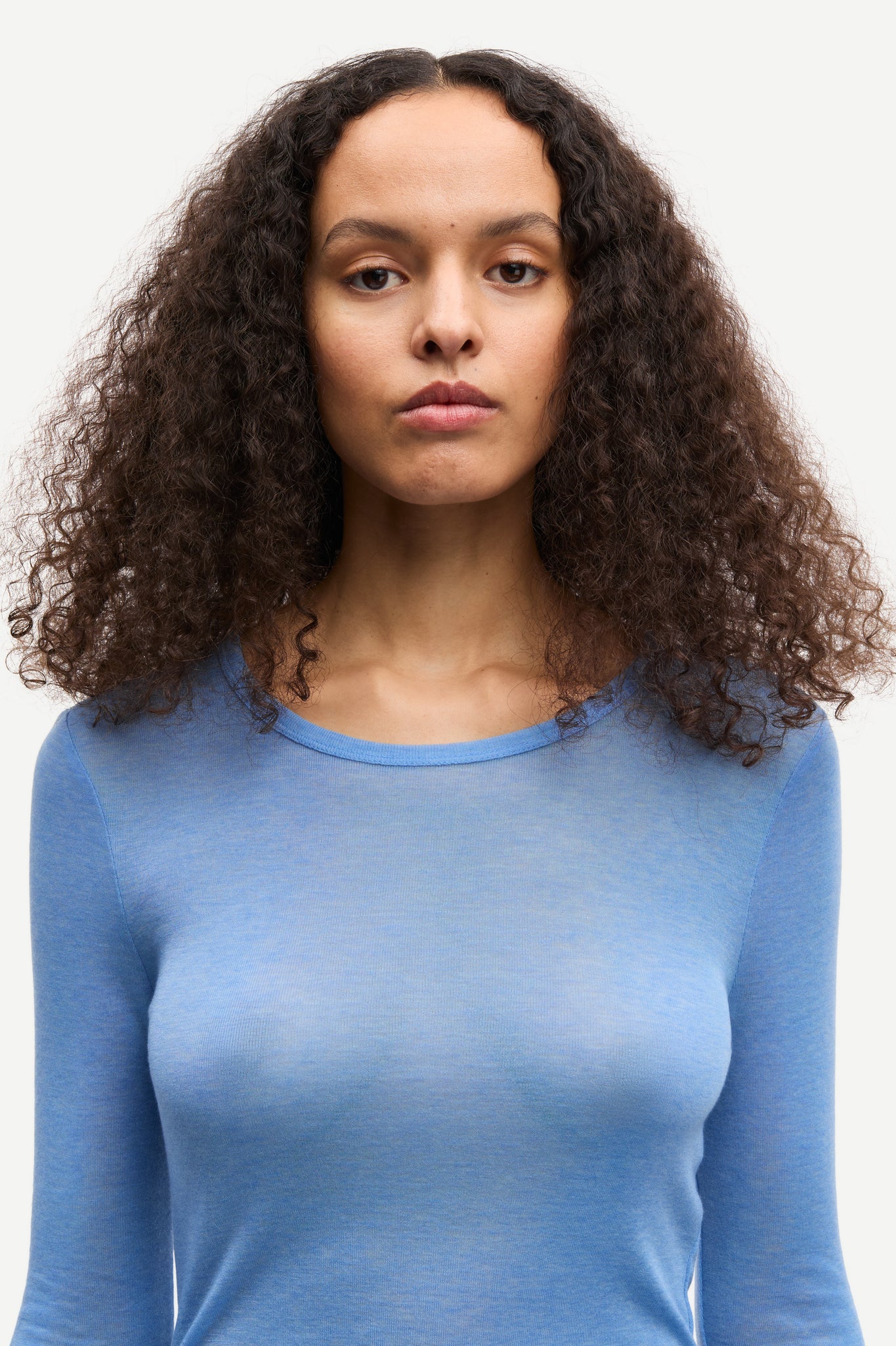 light wool longsleeve in della robbia blue