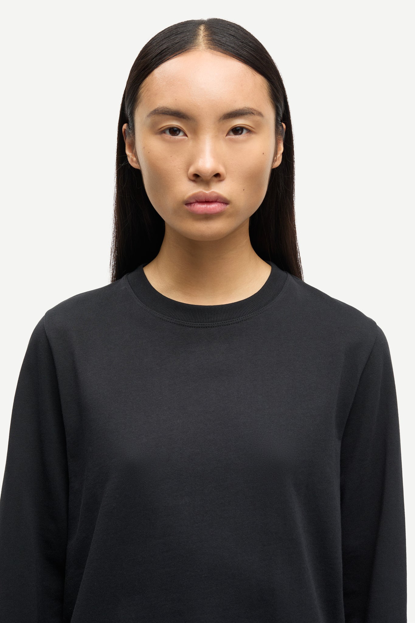 Crew neck longsleeve in black