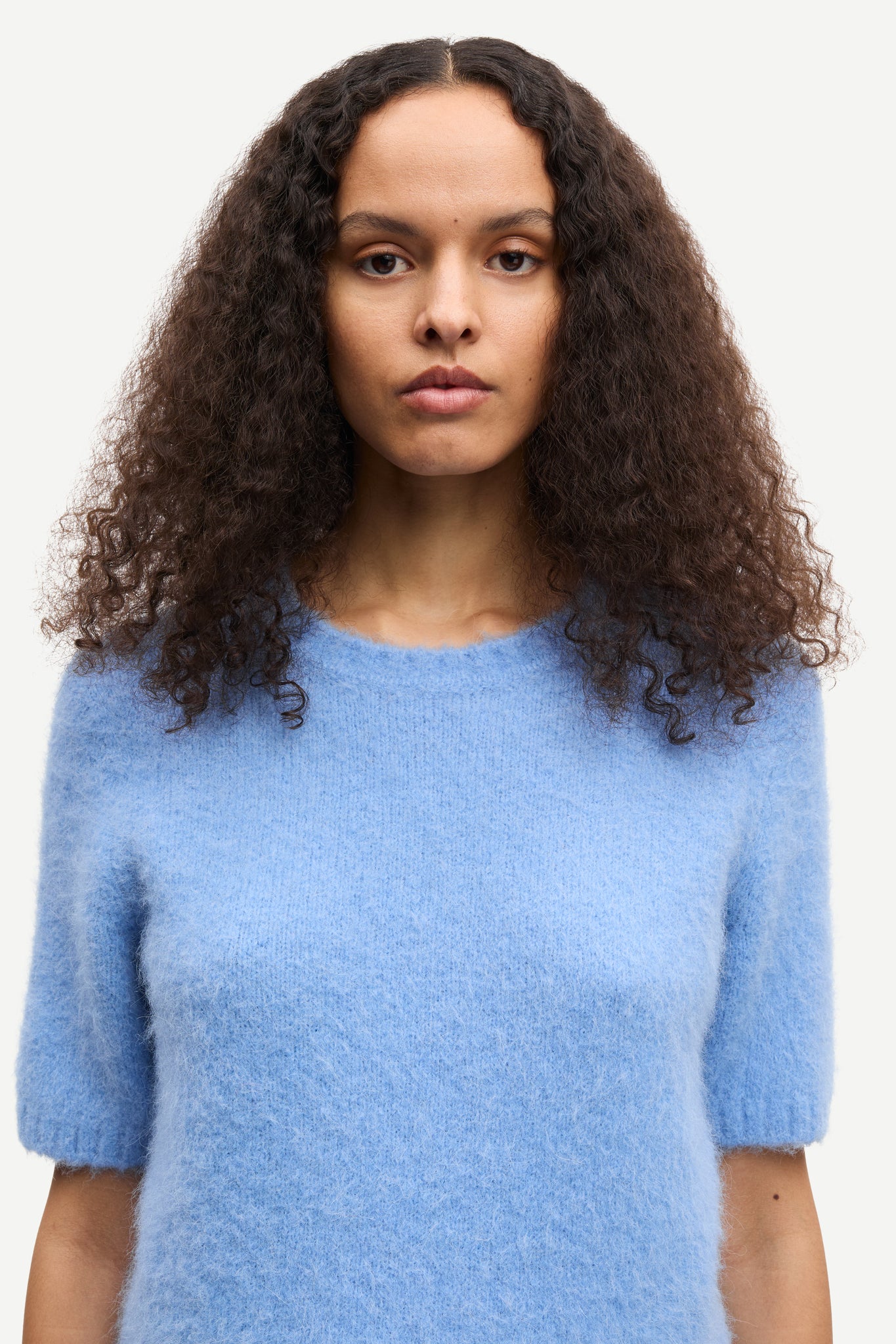 Sajeanne alpaca top in sky blue