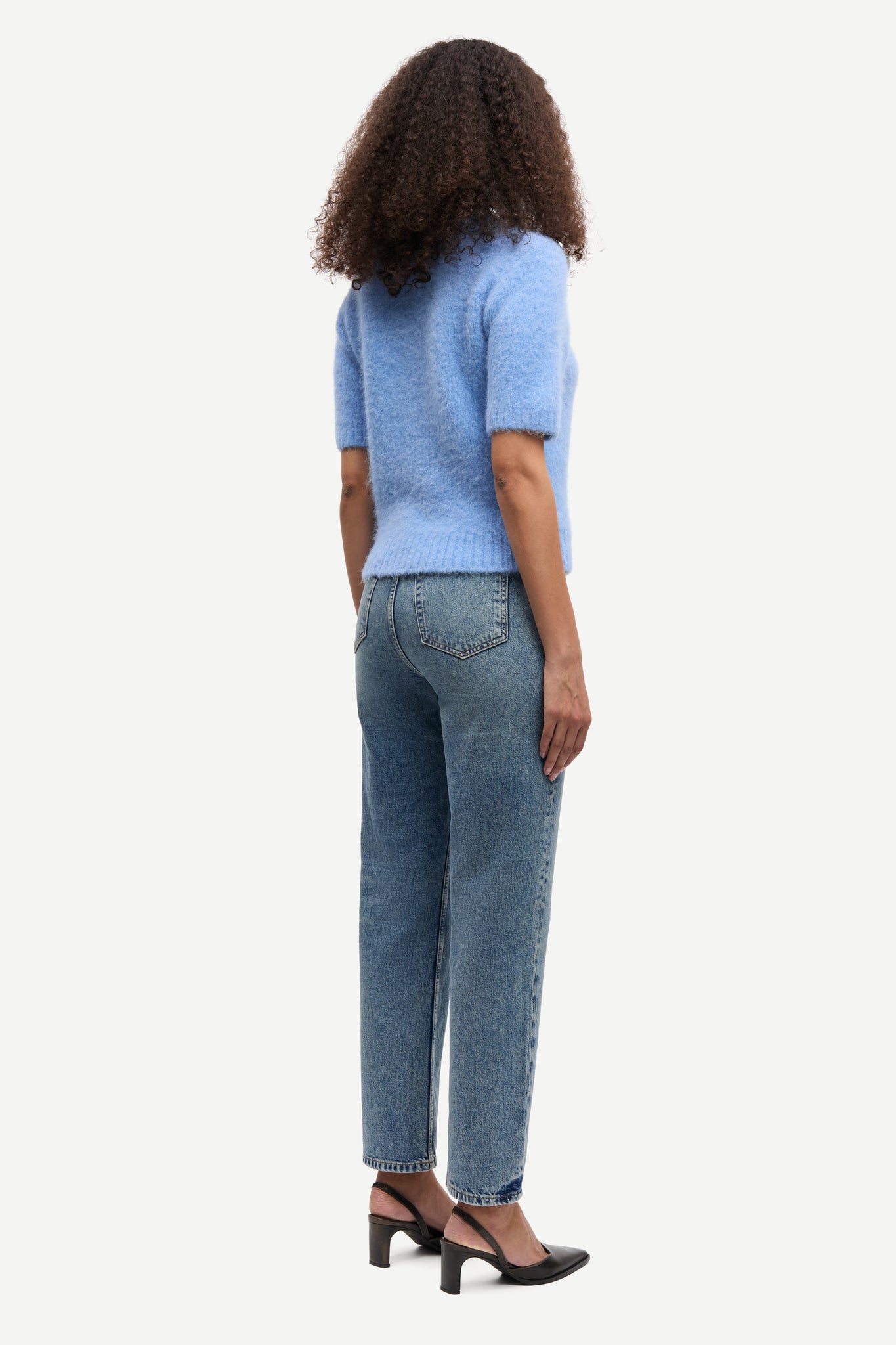 Sajeanne alpaca top in sky blue
