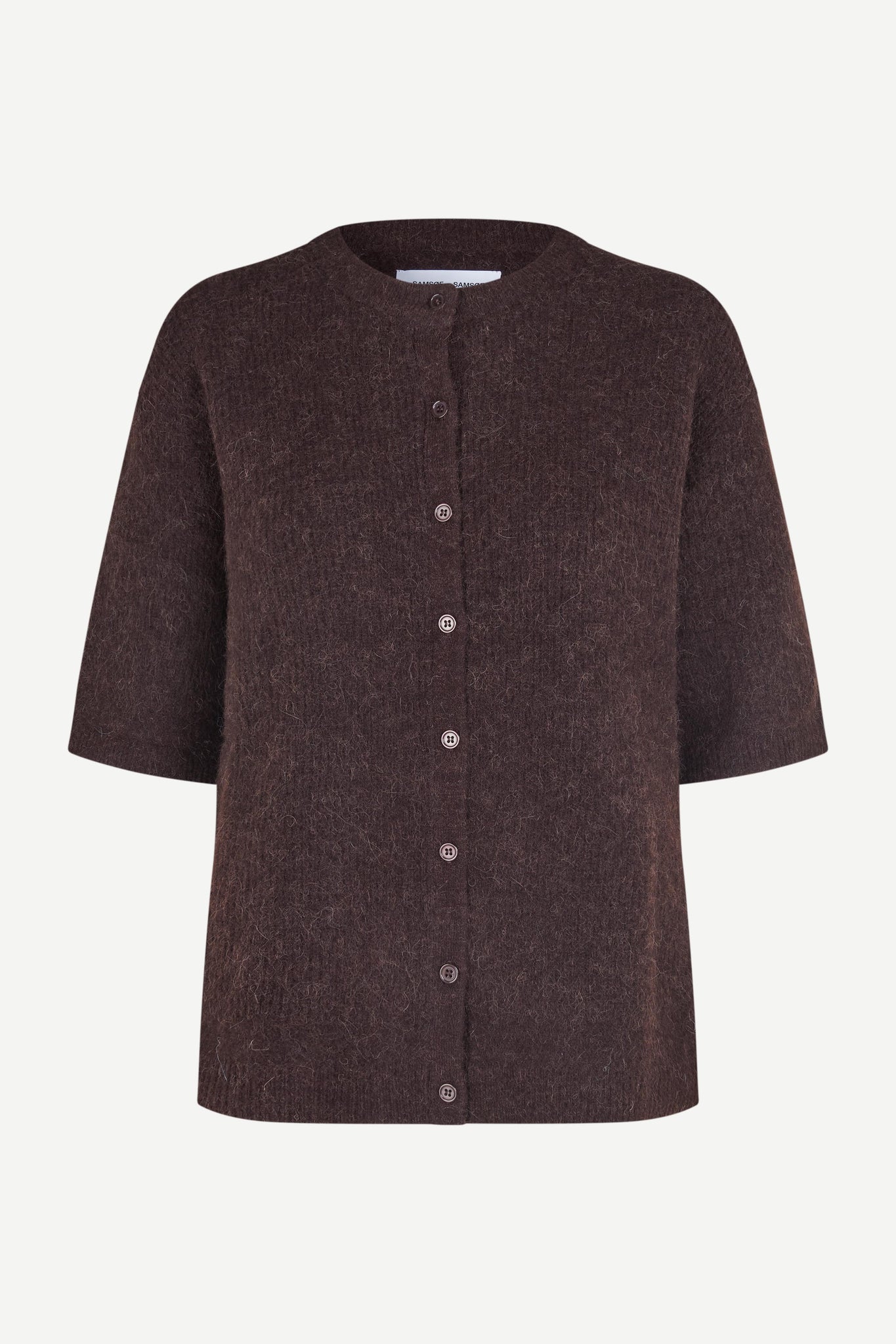 Saanoura alpaca cardigan in black coffee