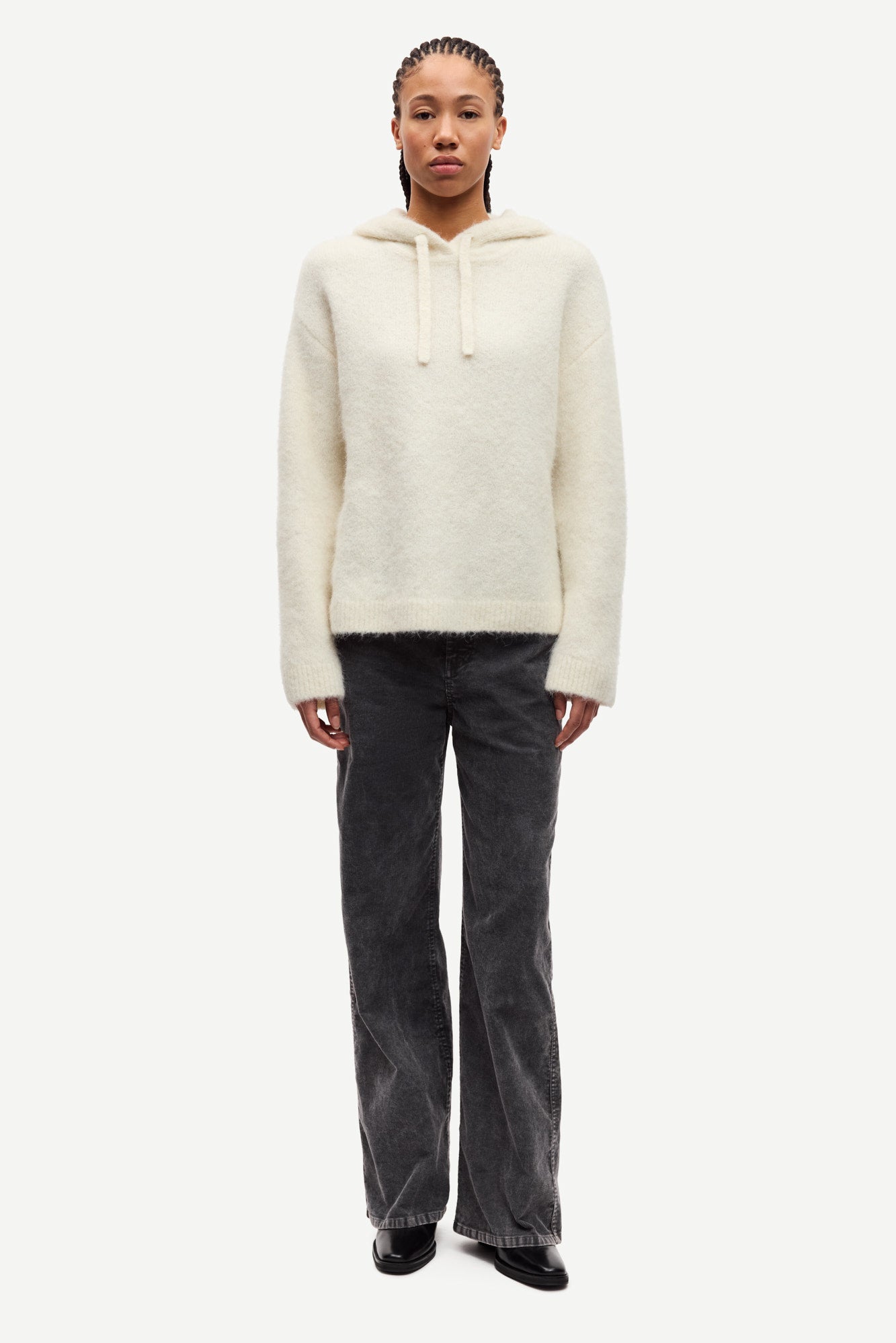 Alpaca hoodie in clear cream
