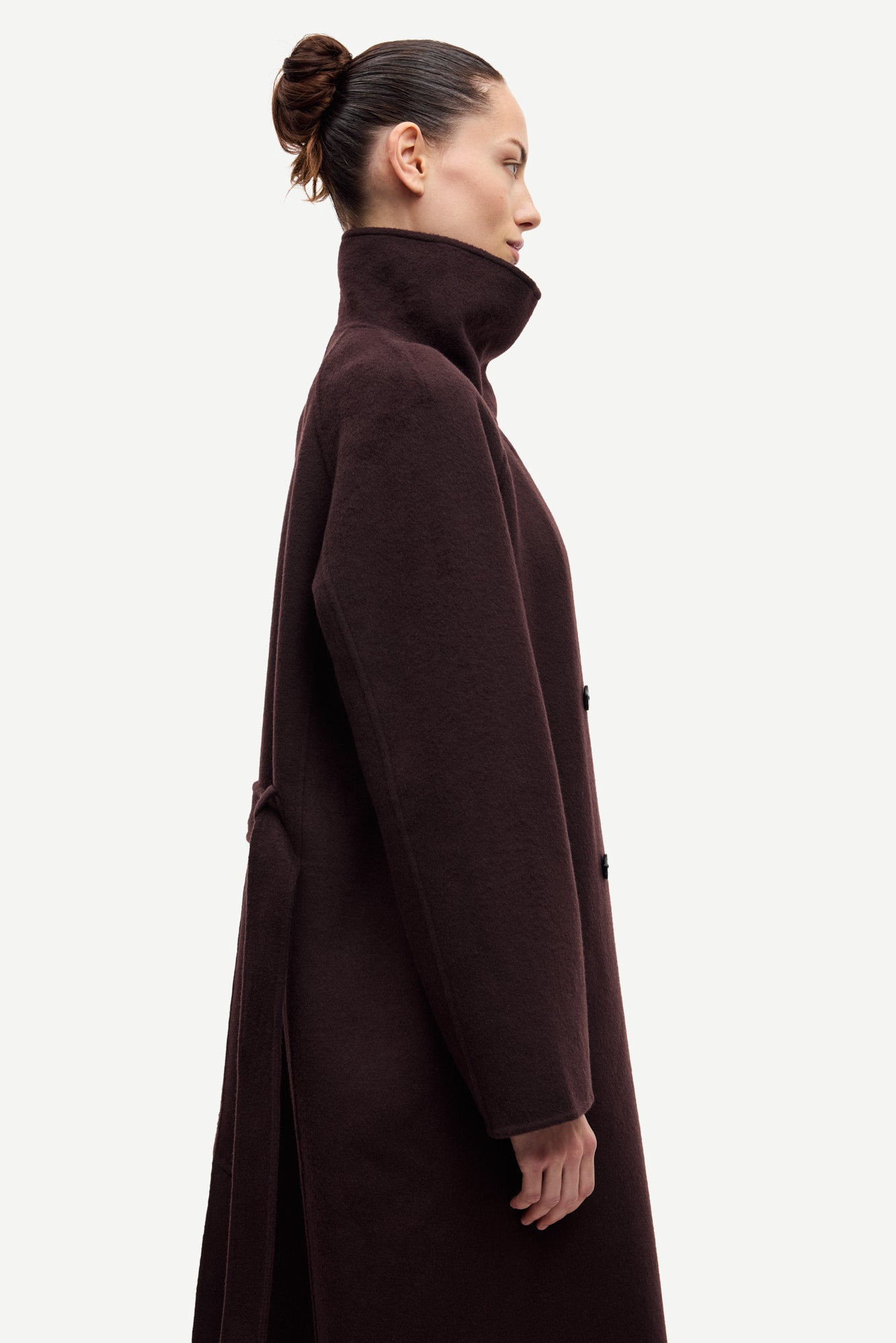 Felted coat in black coffee