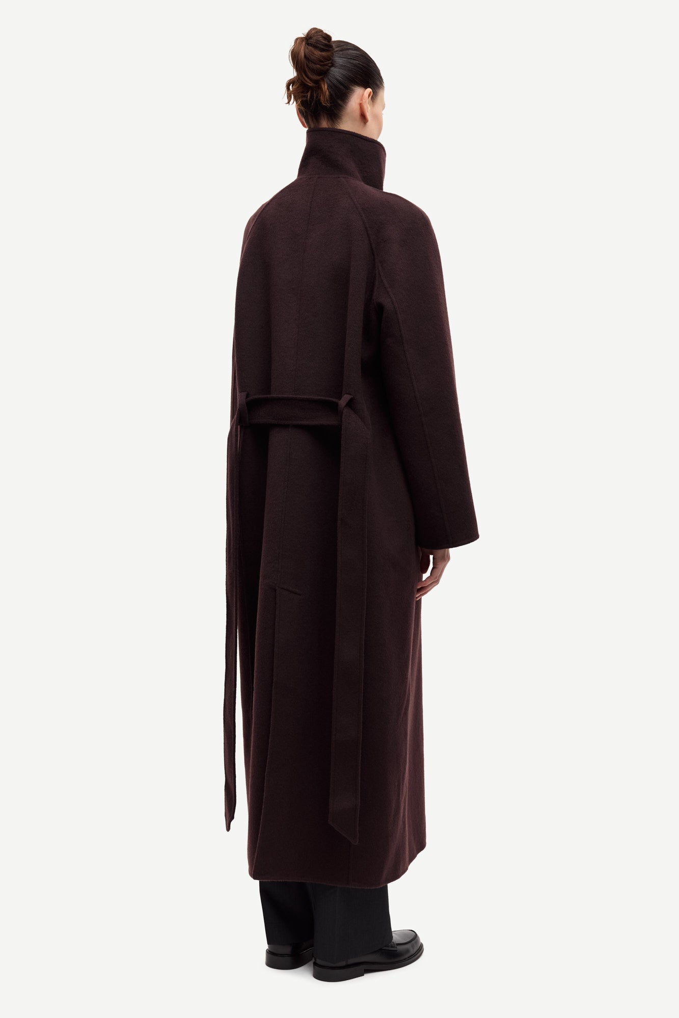 Felted coat in black coffee