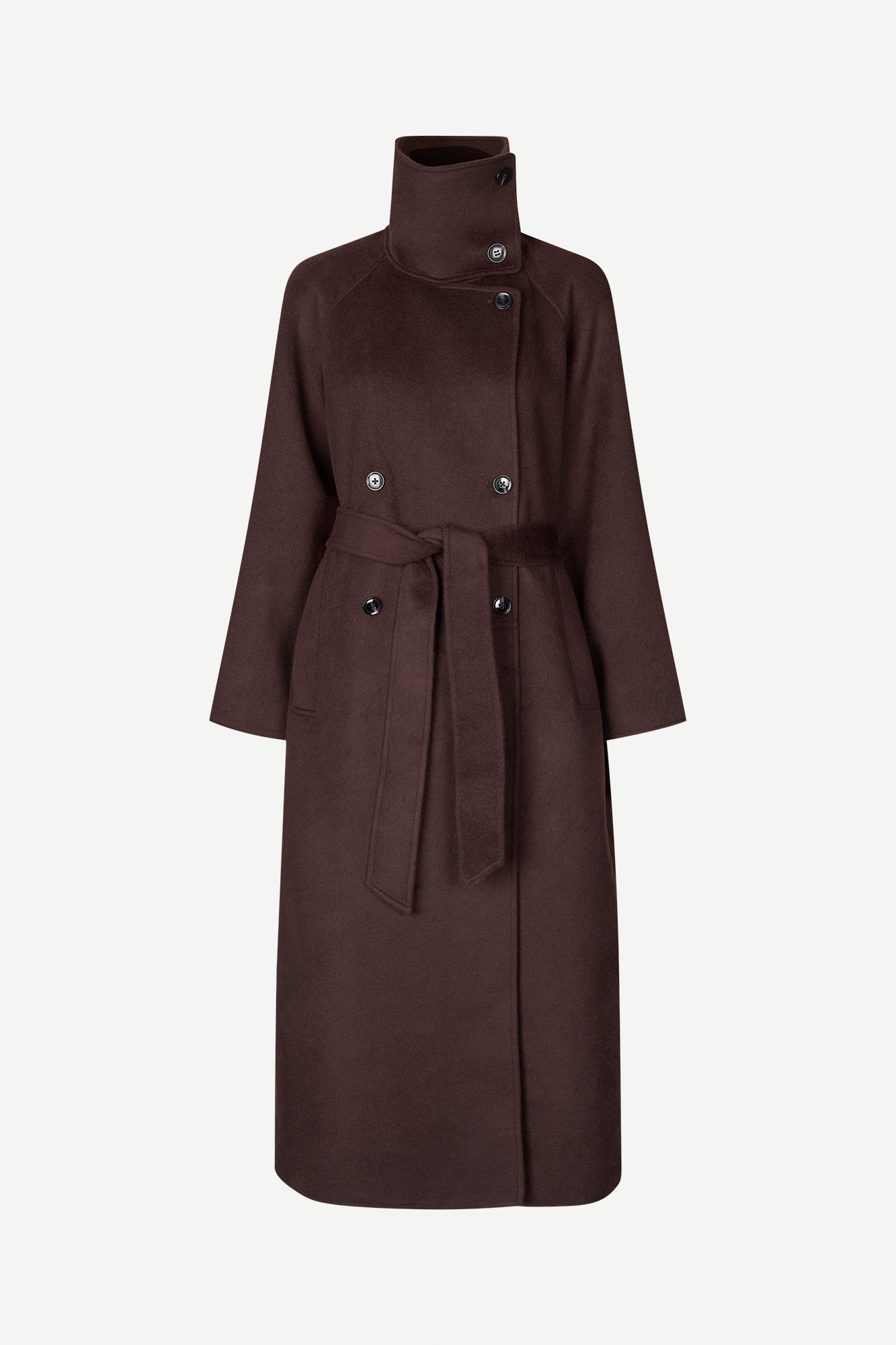 Felted coat in black coffee