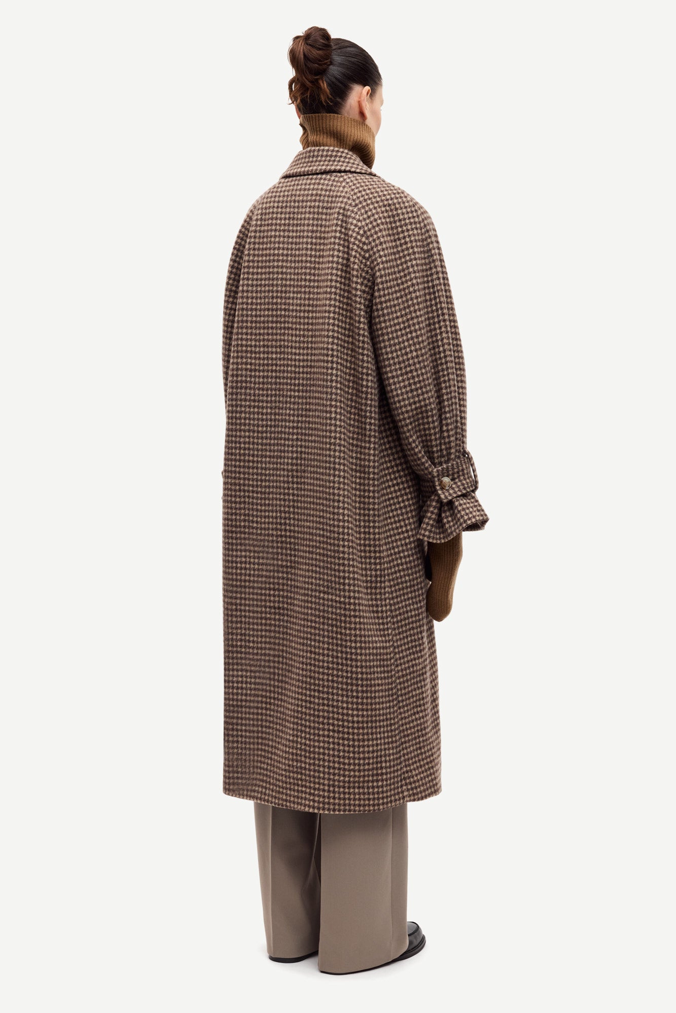 Alma wool coat in brown pattern