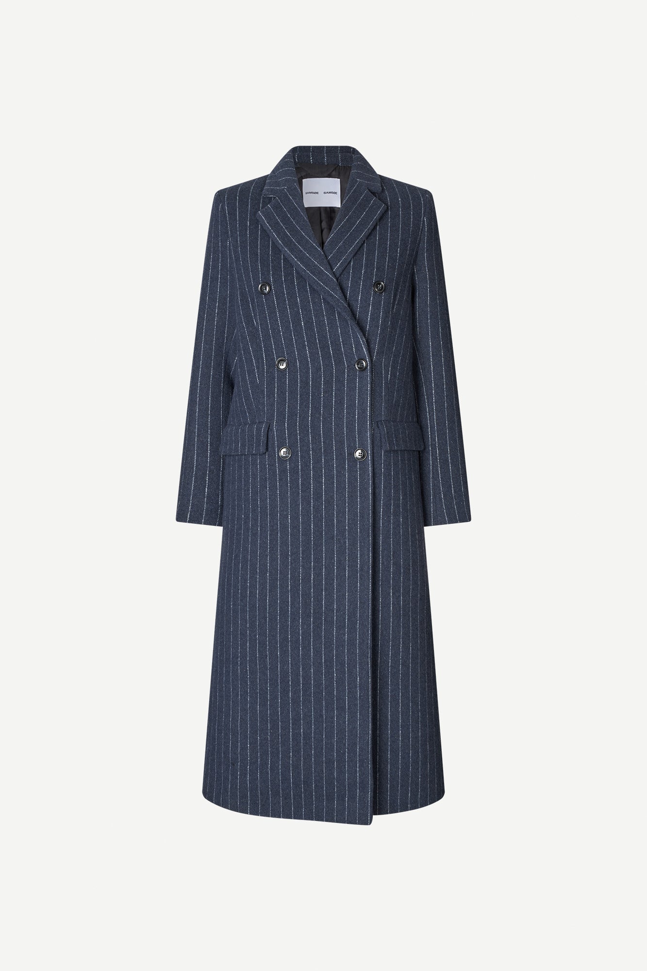 Safalcon coat in blue pinstripe