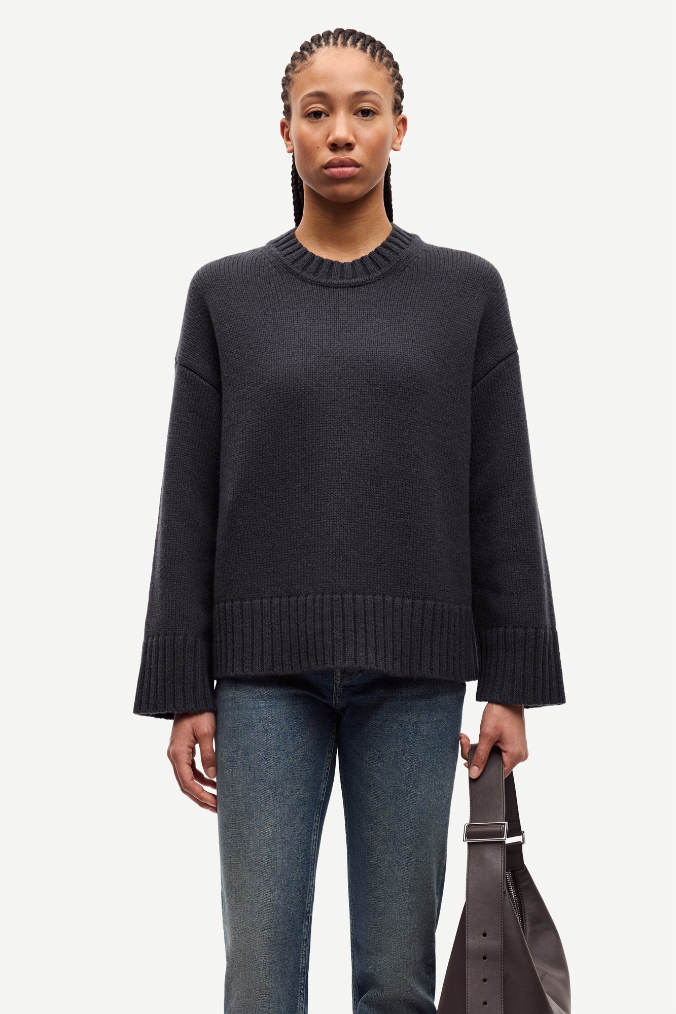 Sakeiku sweater in charcoal art