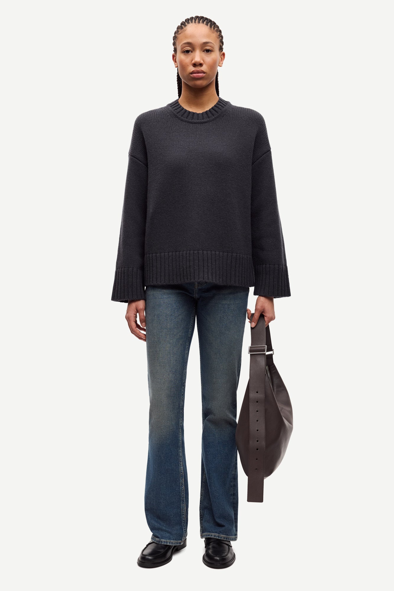 Sakeiku sweater in charcoal art