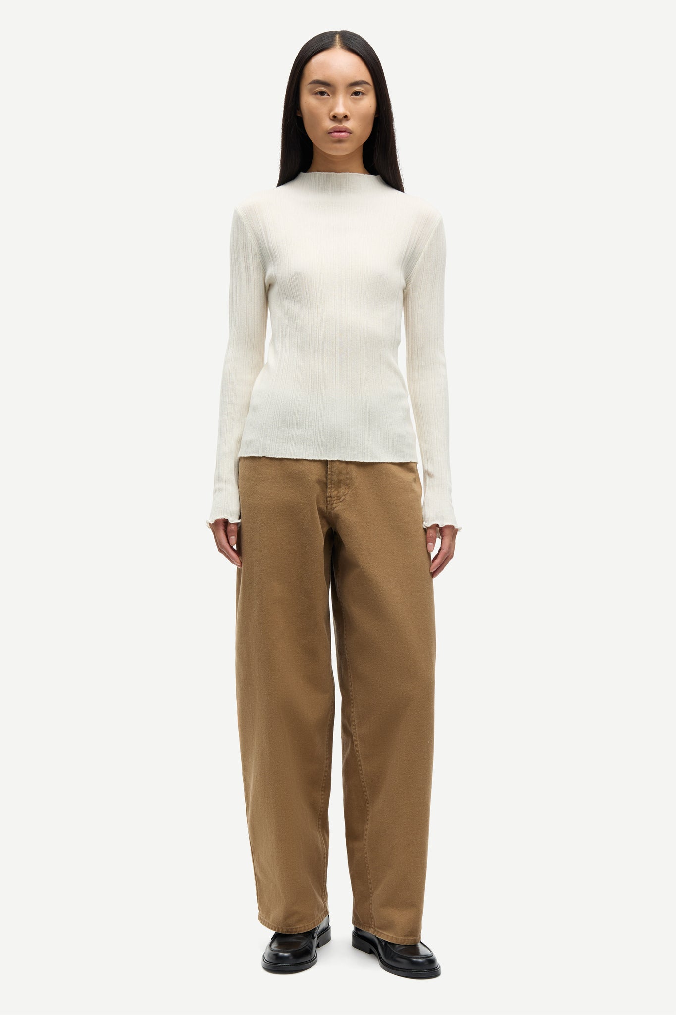Saharper belt trousers in washed otter