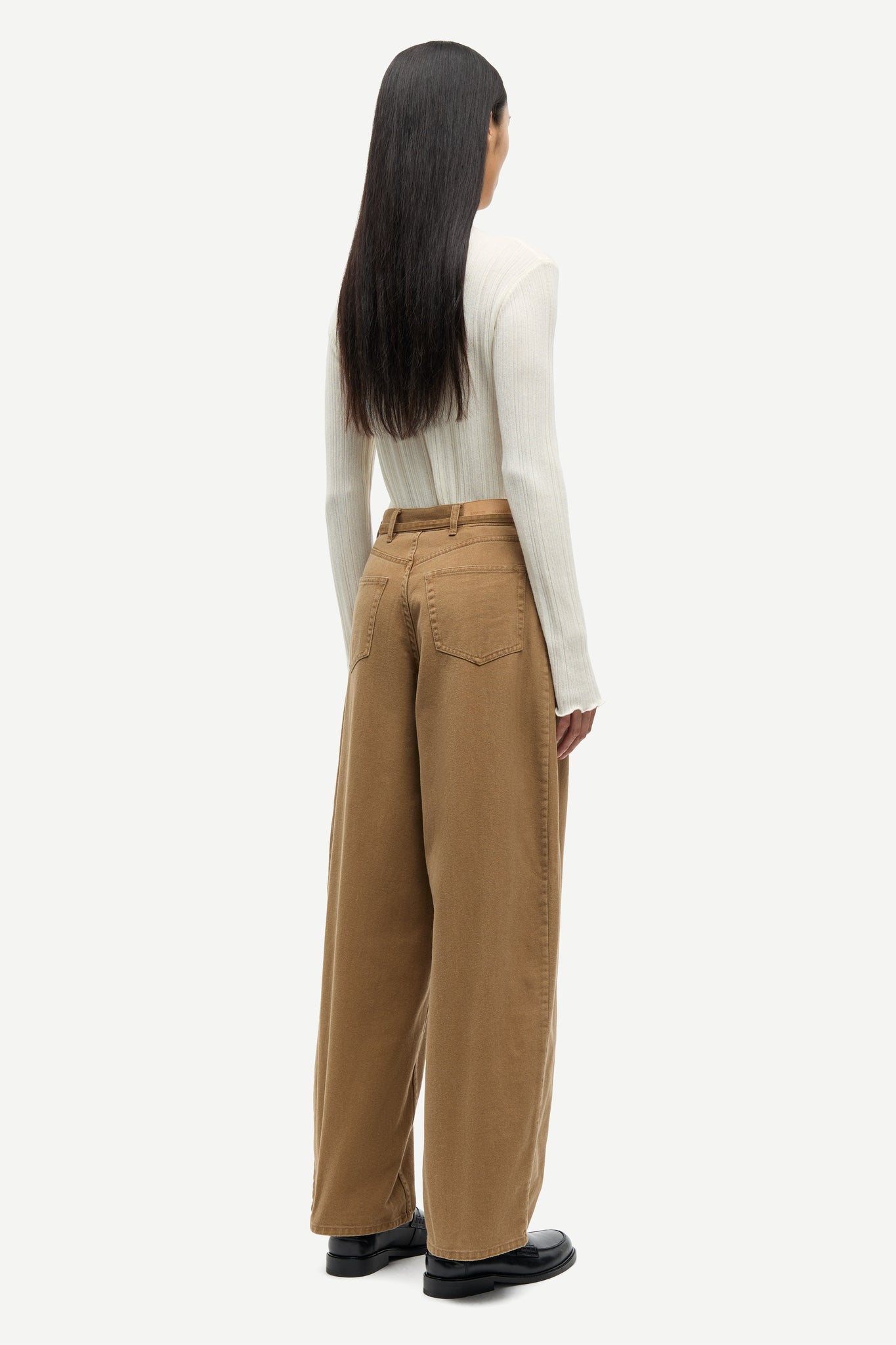 Saharper belt trousers in washed otter