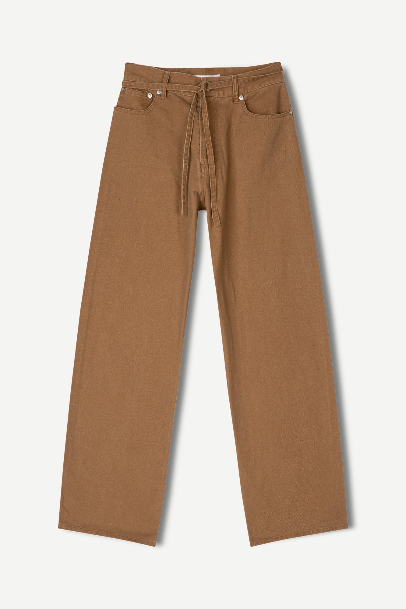 Saharper belt trousers in washed otter