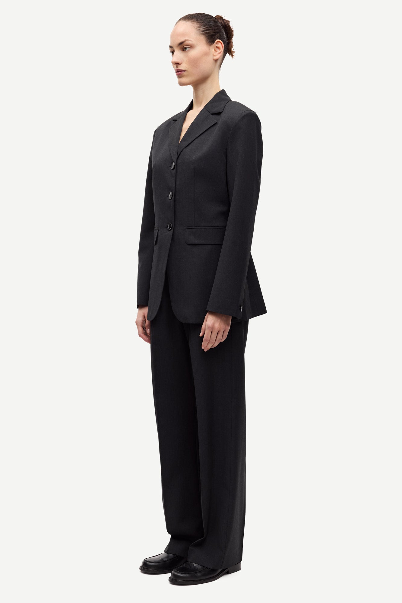 Satove blazer in black melange