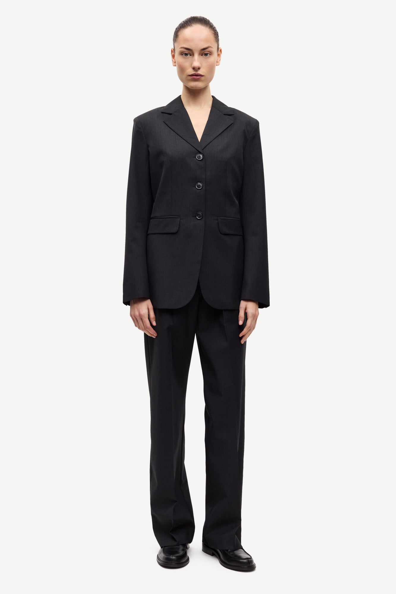 Satove blazer in black melange