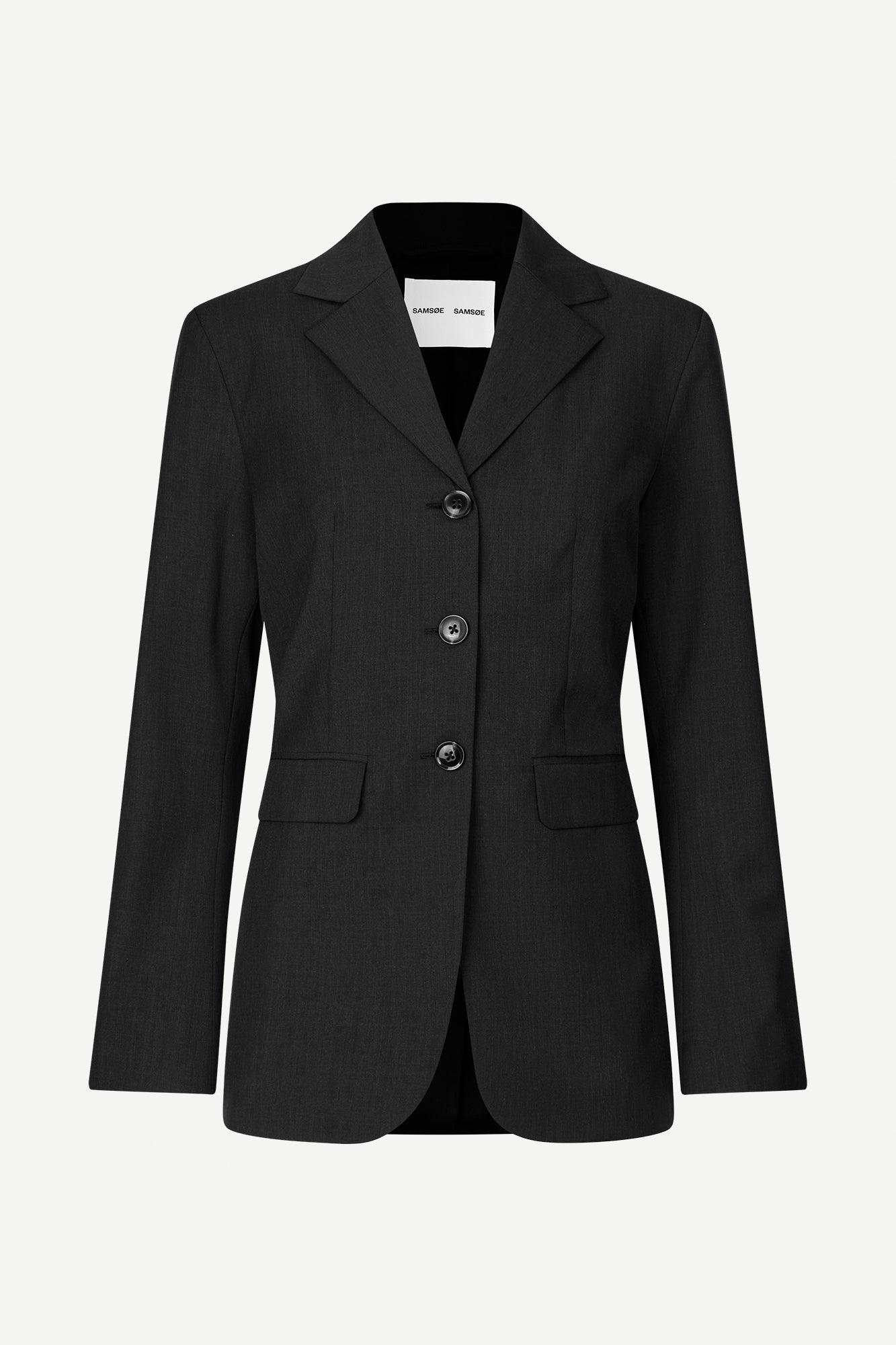 Satove blazer in black melange