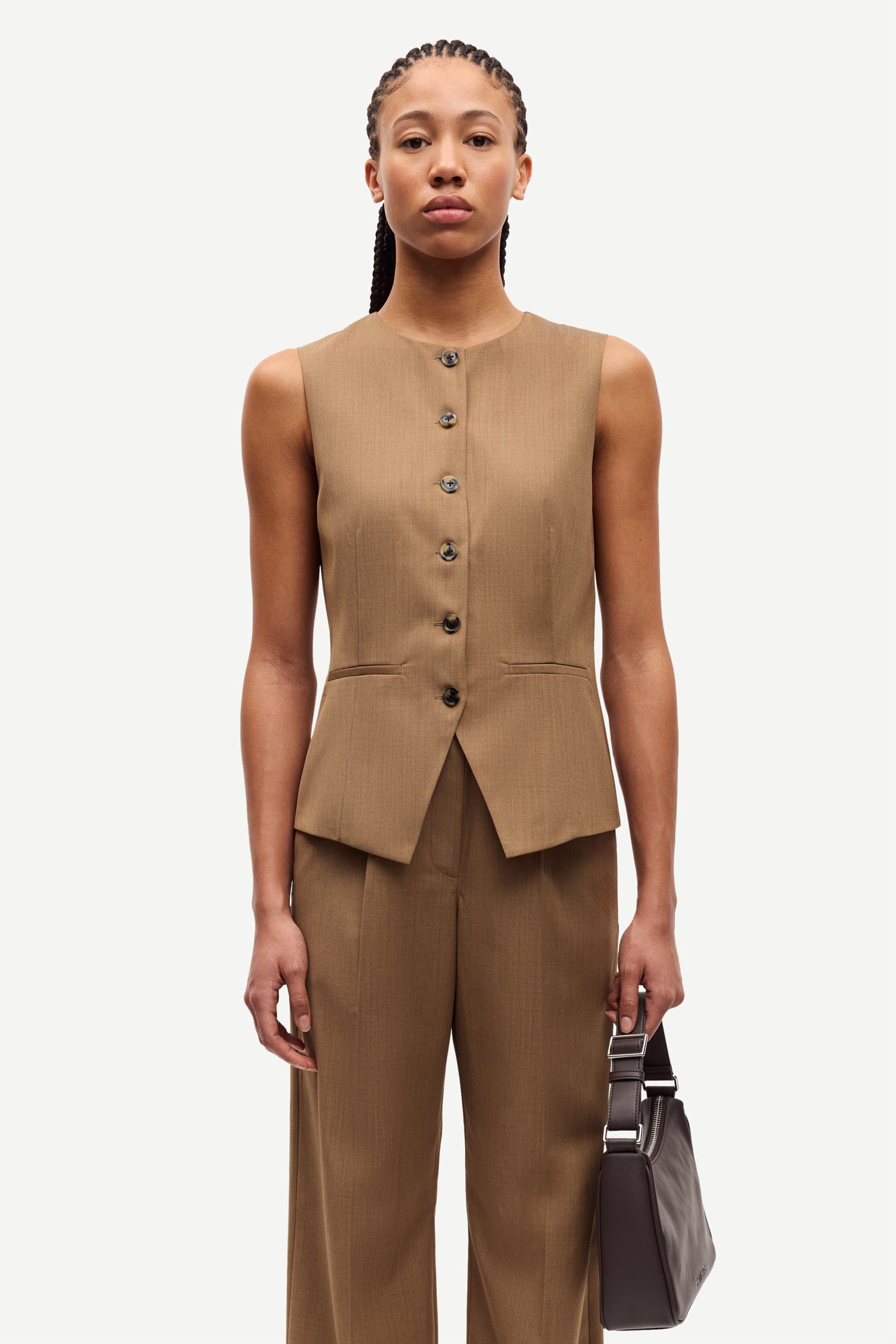 Saruma vest in otter melange
