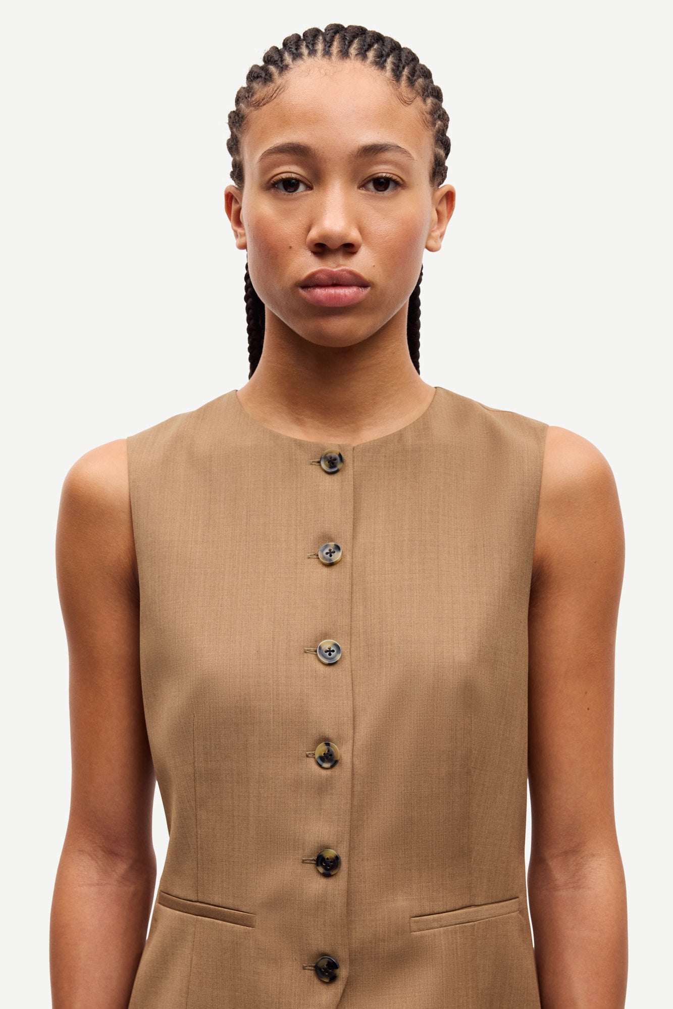 Saruma vest in otter melange