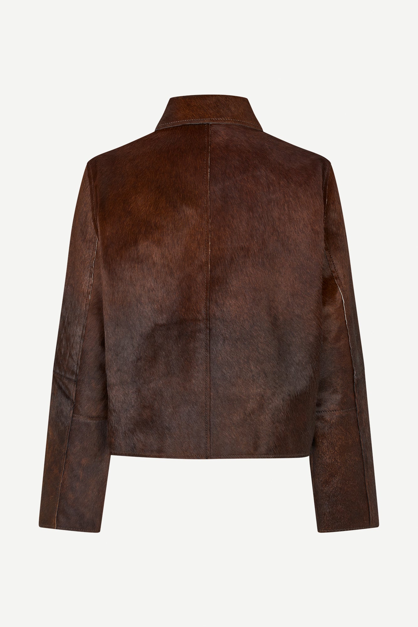 Salylo leather jacket in dark brown dip-dye