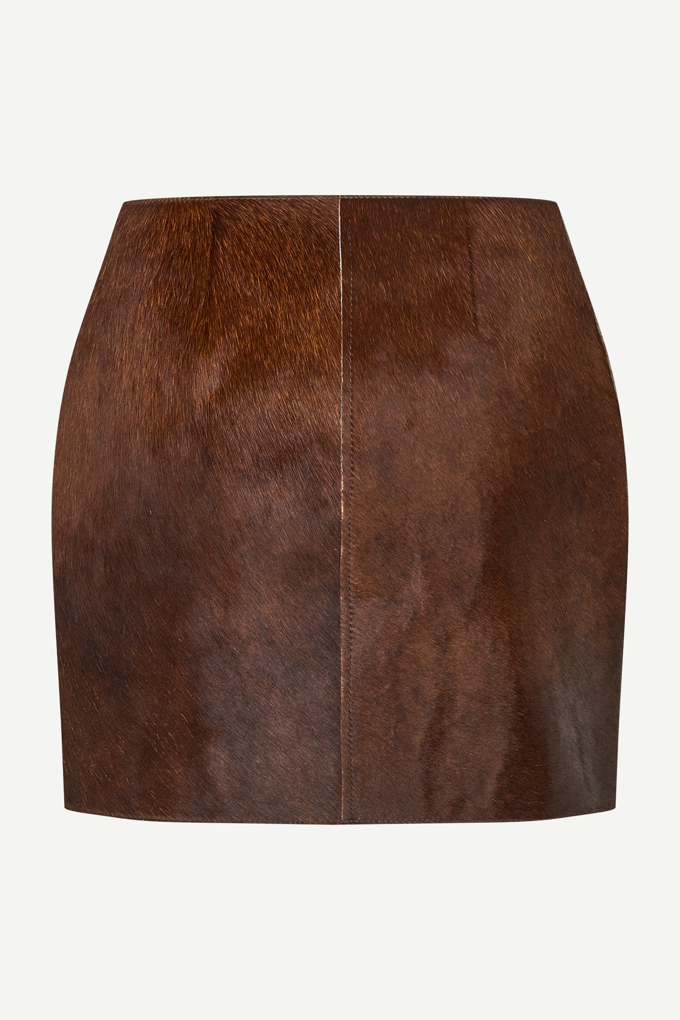 Salil cow leather skirt in dark brown dip-dye