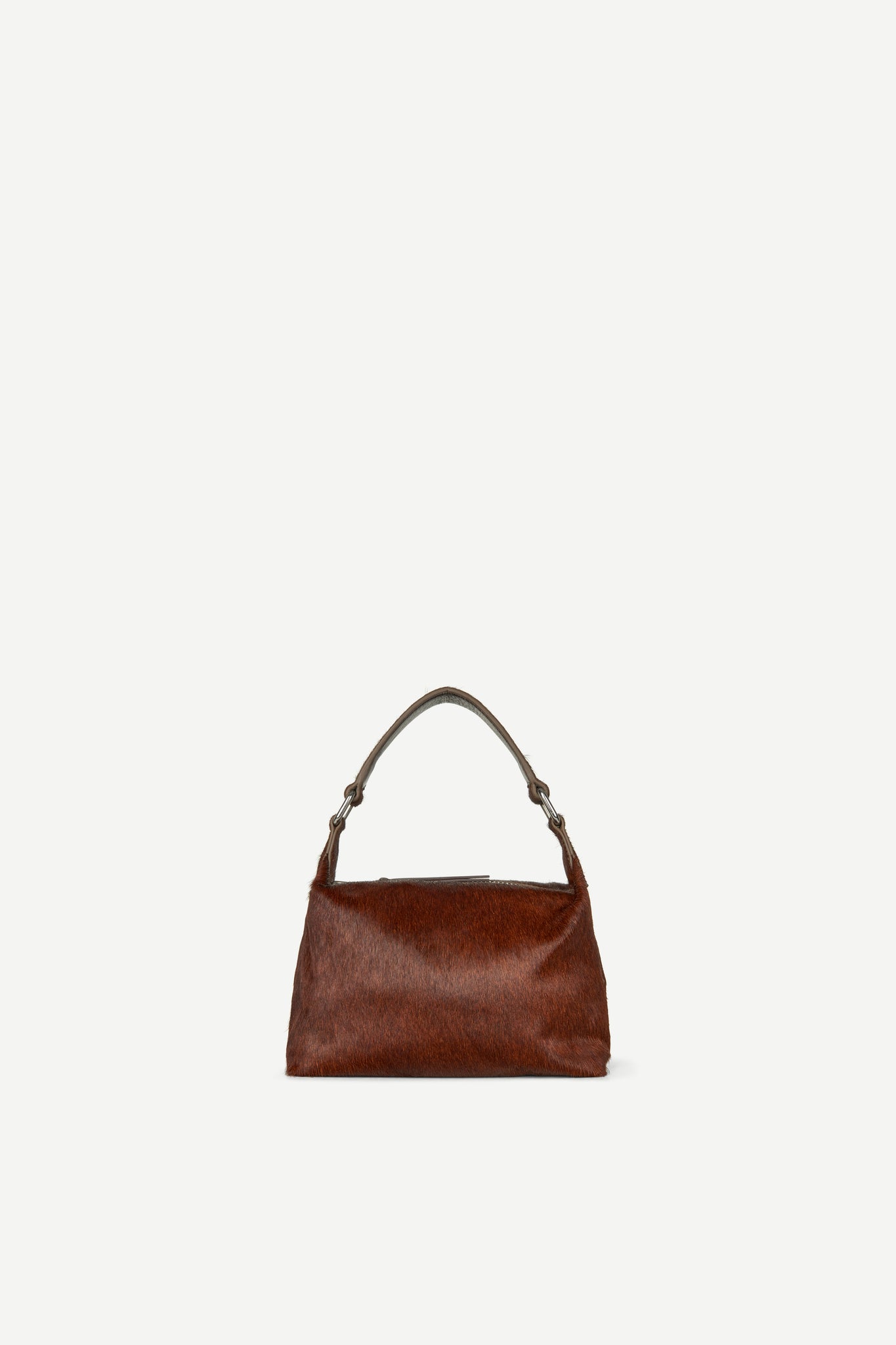 Cow leather mini bag in dark brown