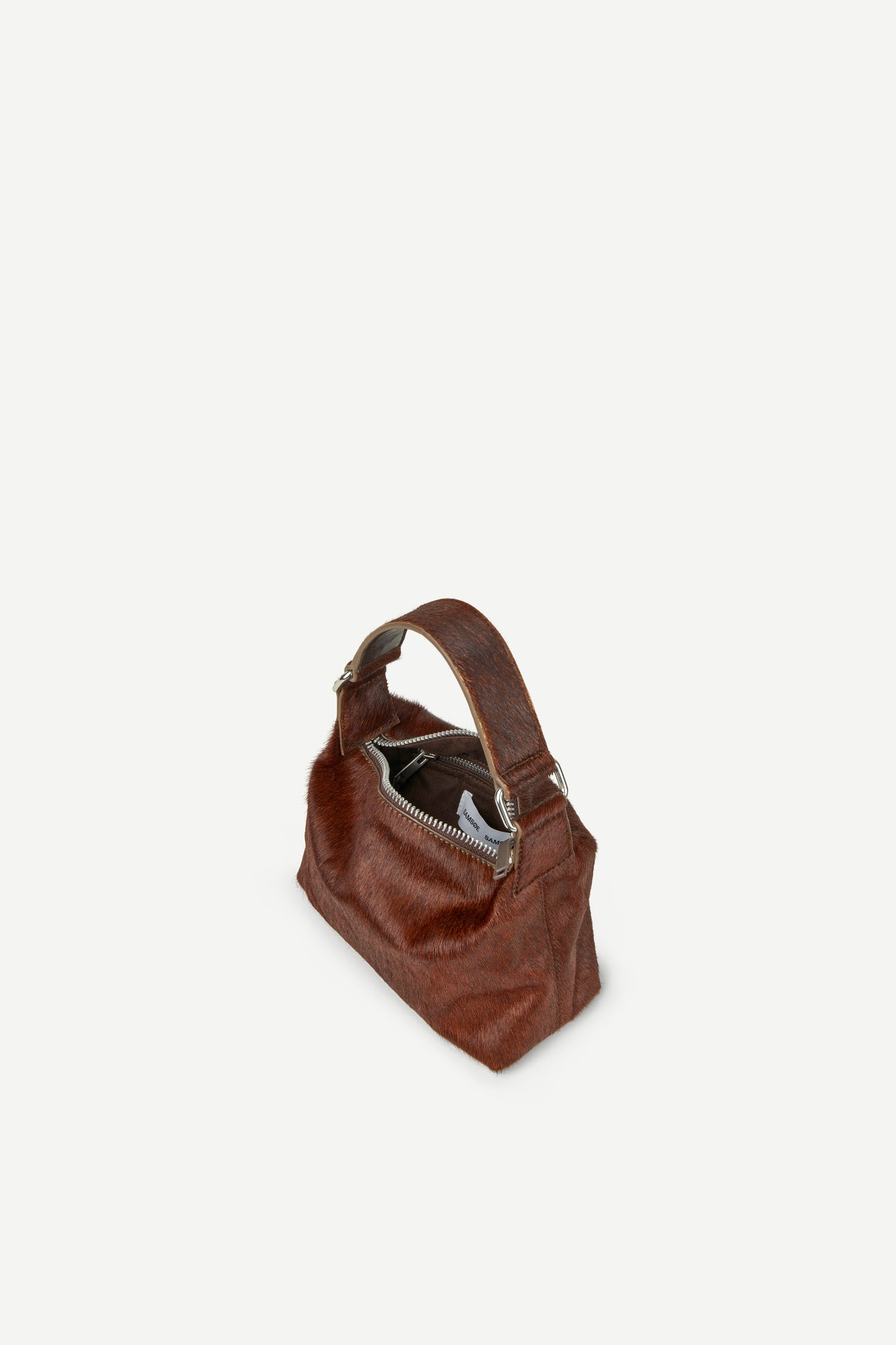 Cow leather mini bag in dark brown
