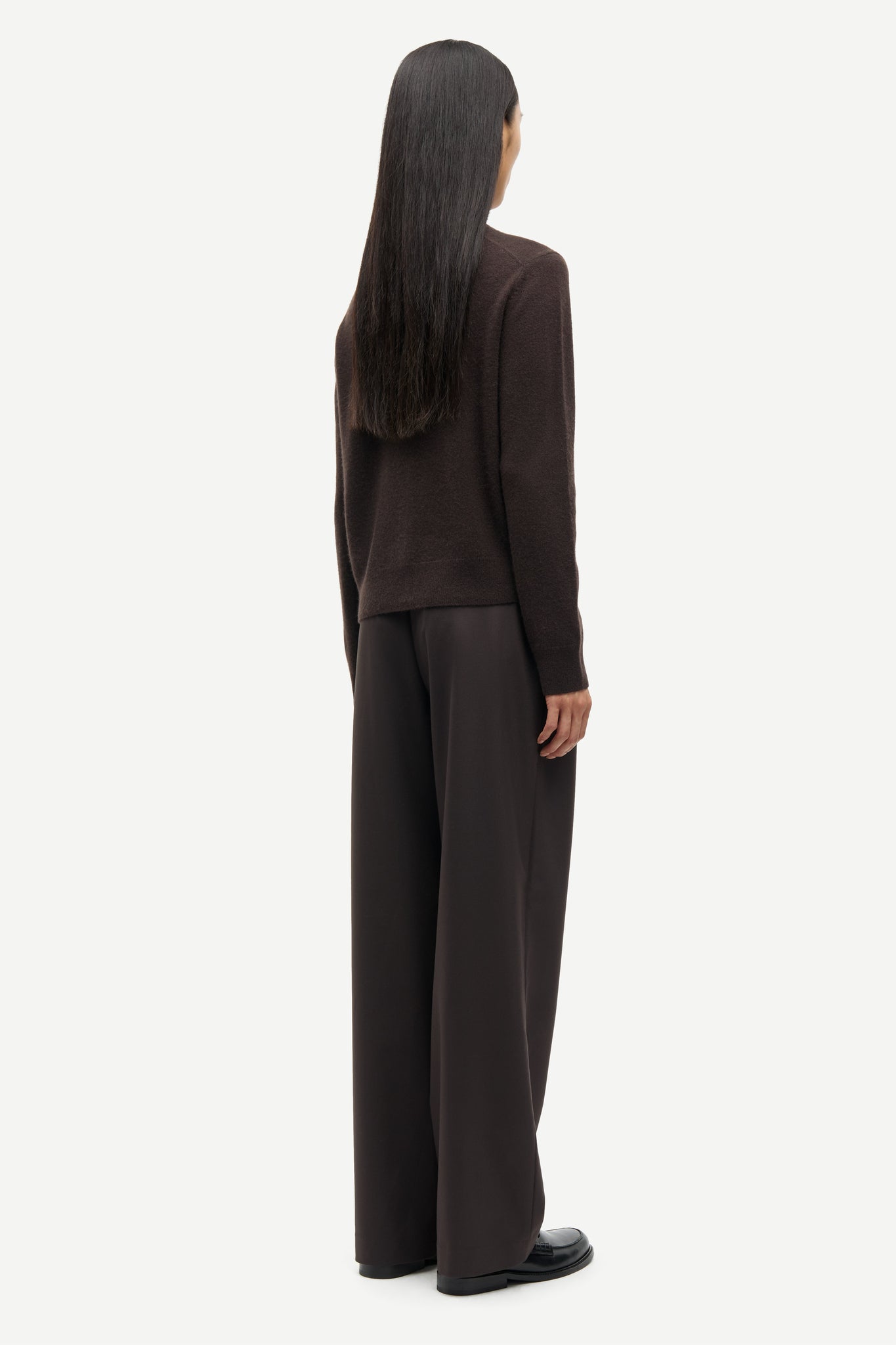 Pure cashmere cardigan in black coffee