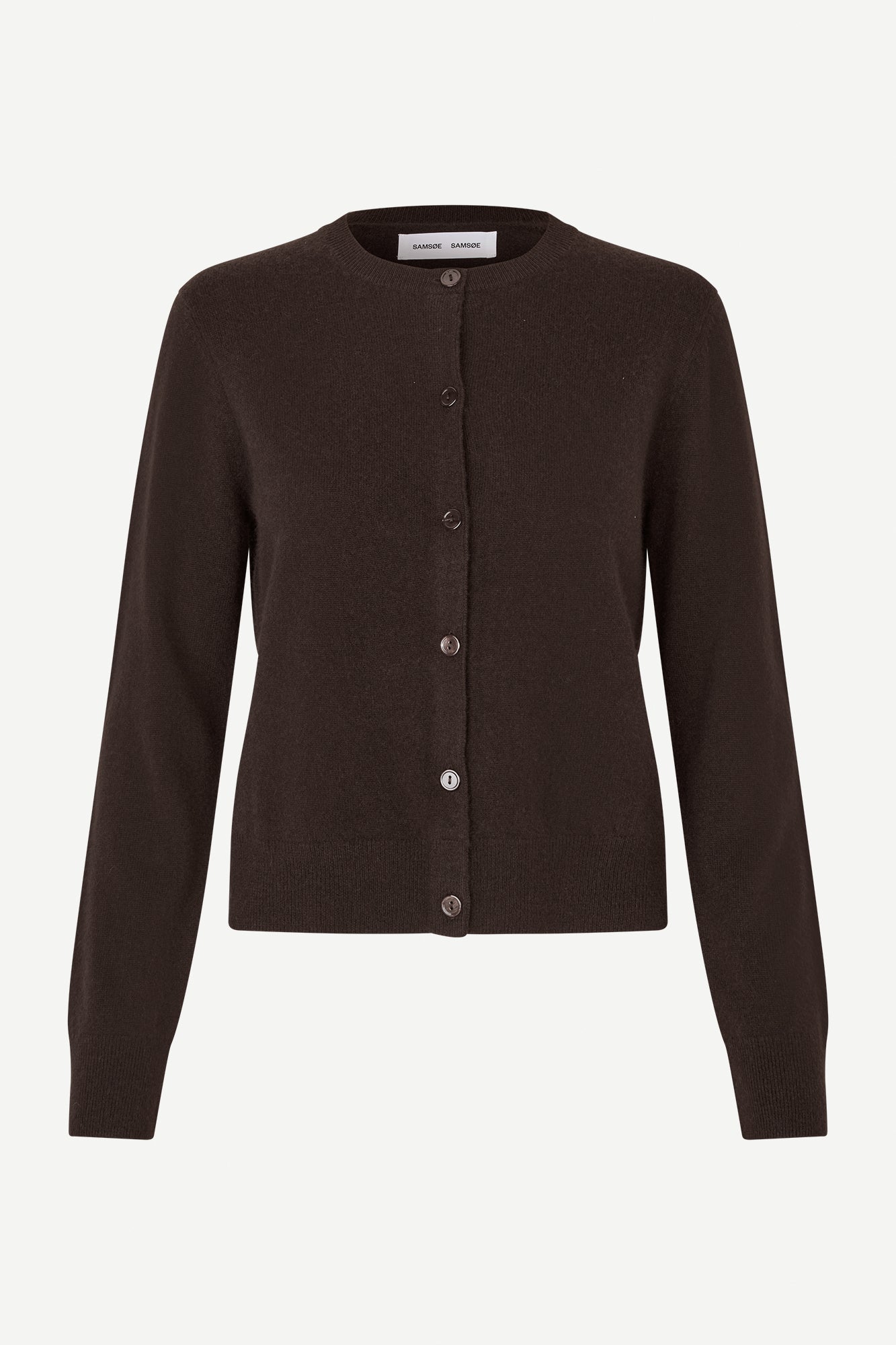 Pure cashmere cardigan in black coffee