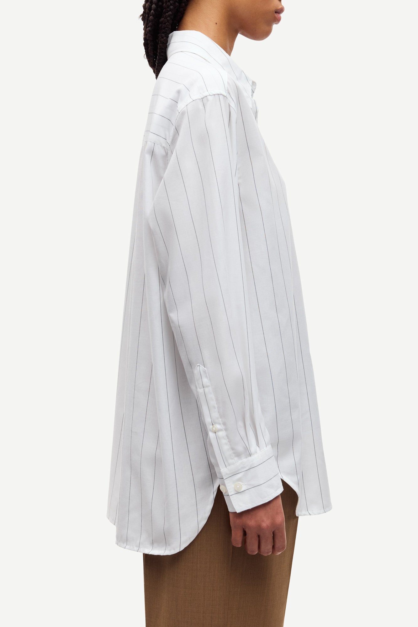 Salova shirt in white pinstripes