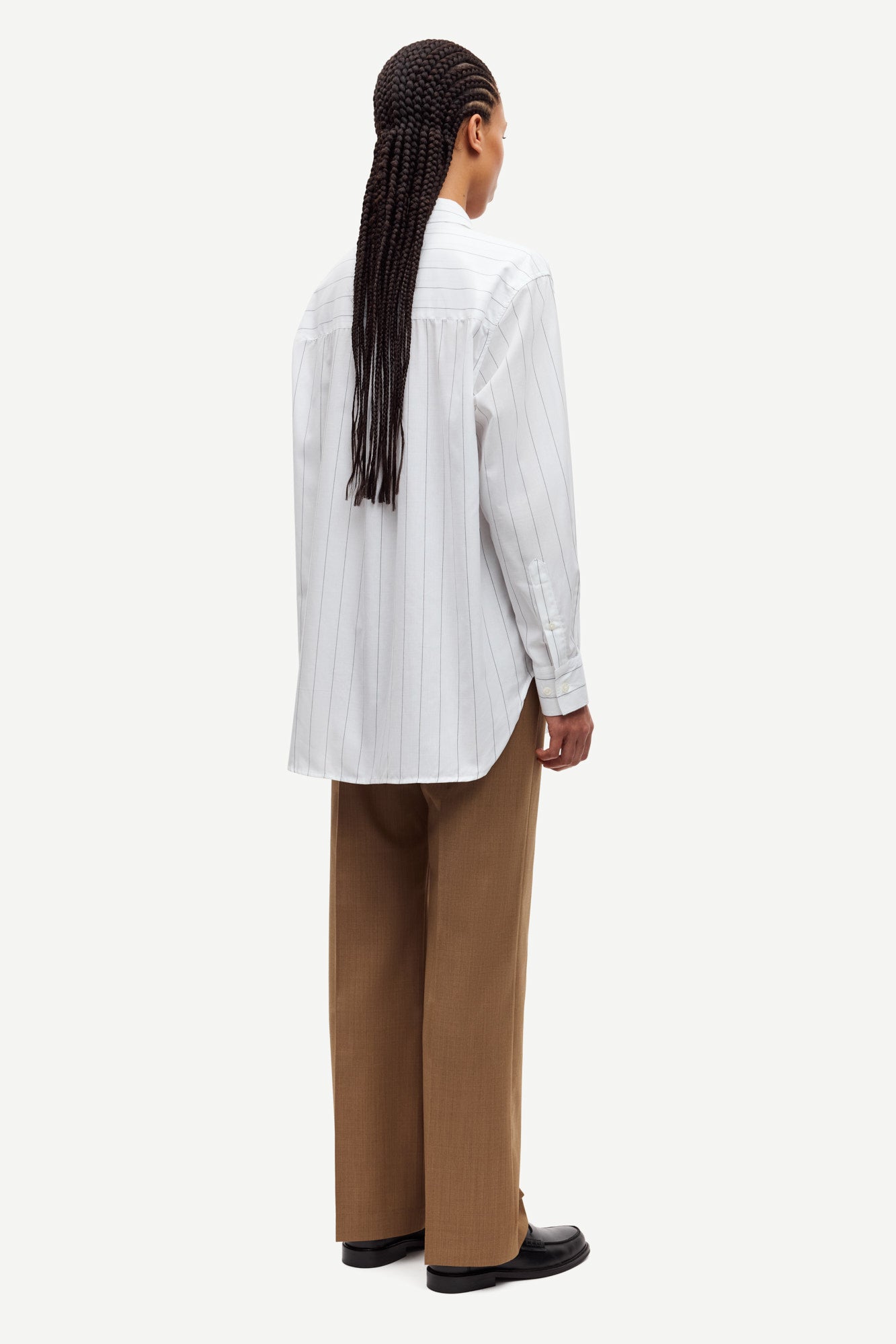 Salova shirt in white pinstripes