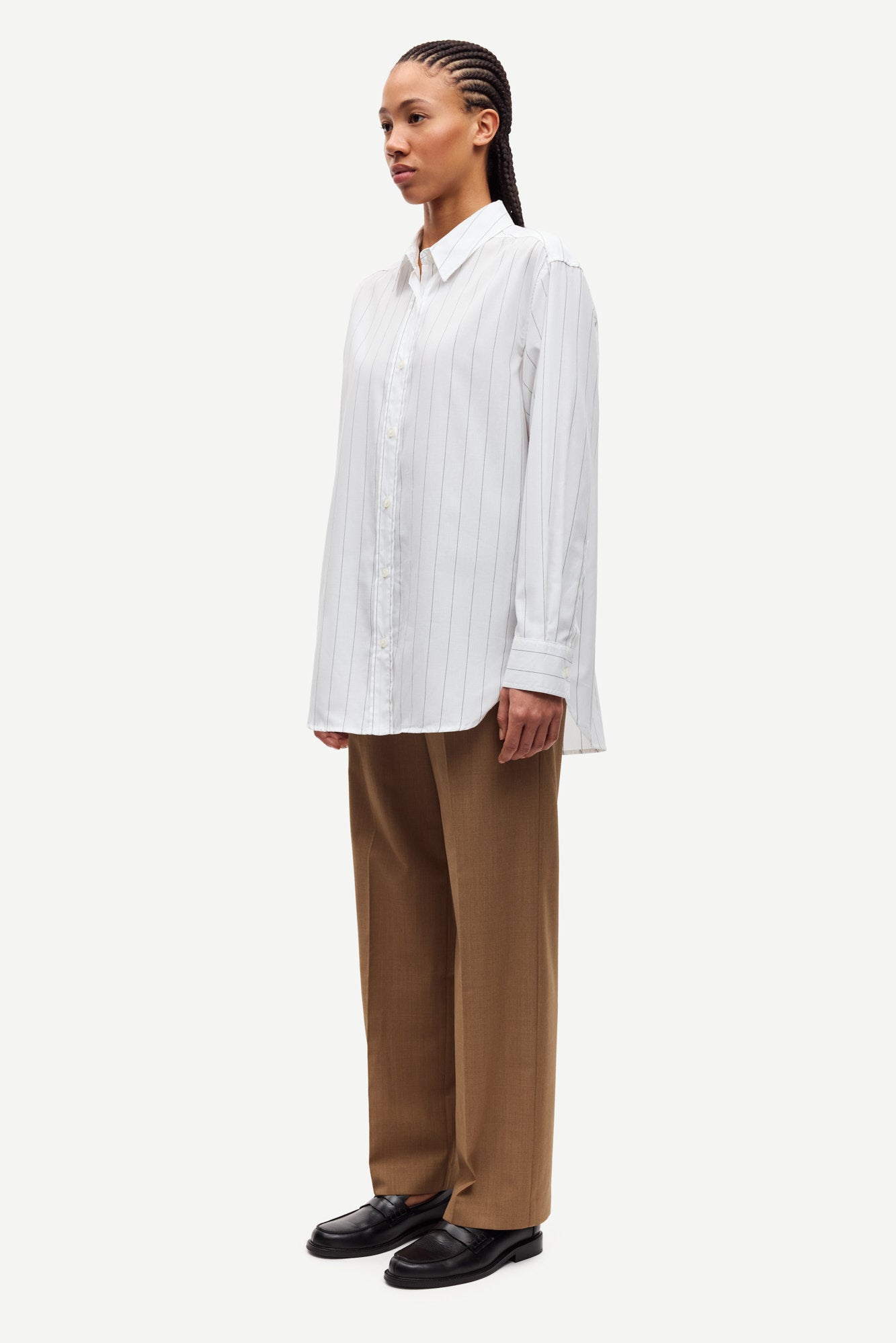 Salova shirt in white pinstripes