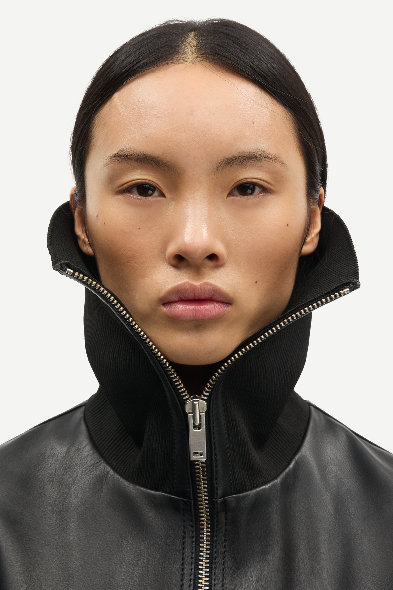 Sashira leather jacket in black