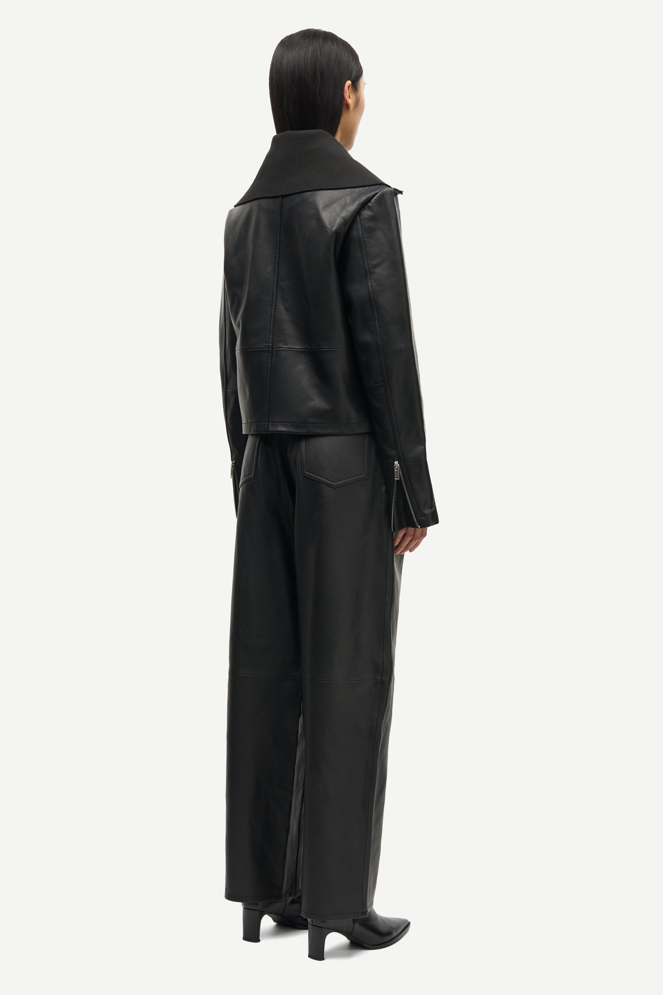 Sashira leather jacket in black