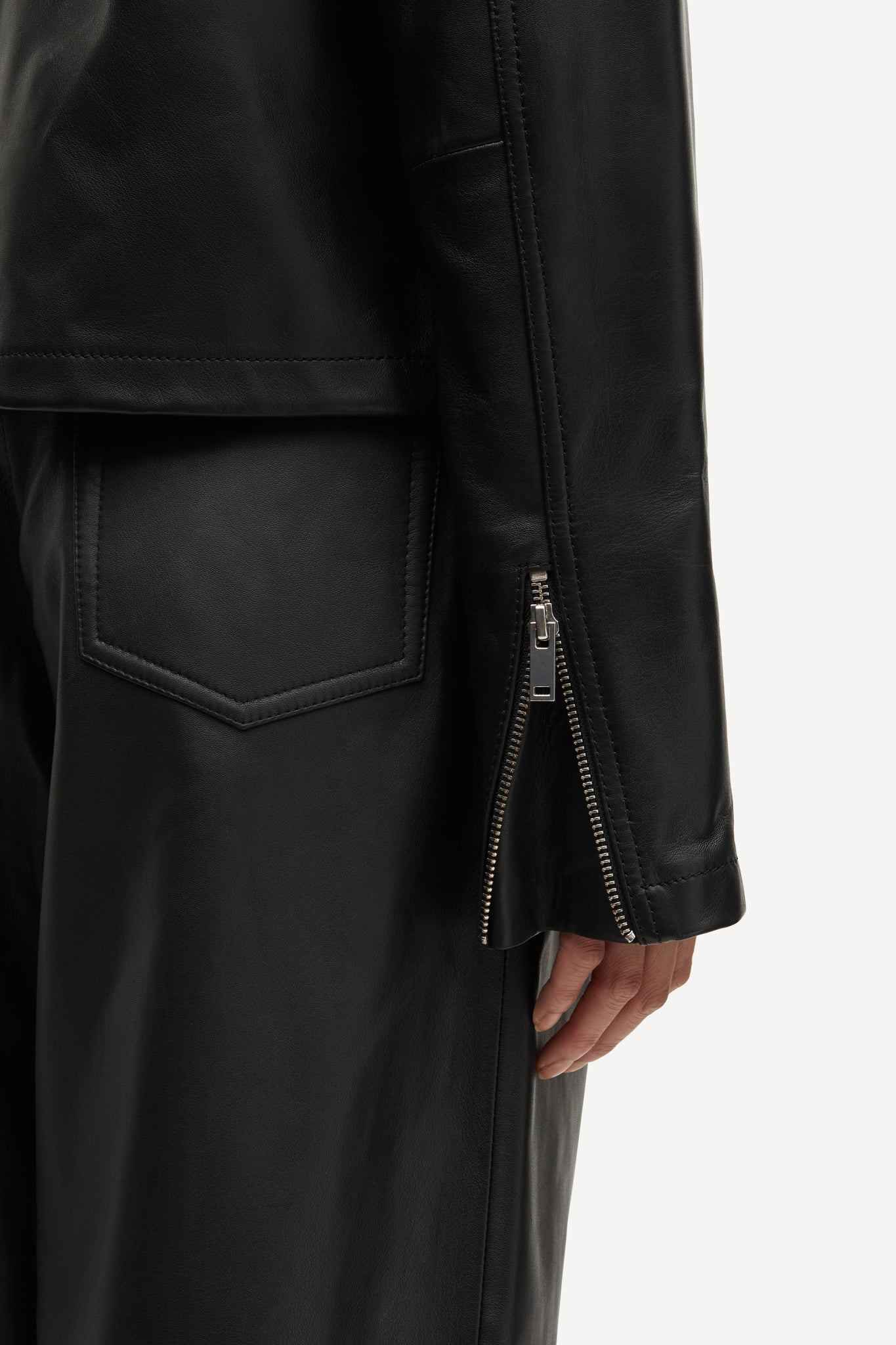 Sashira leather jacket in black