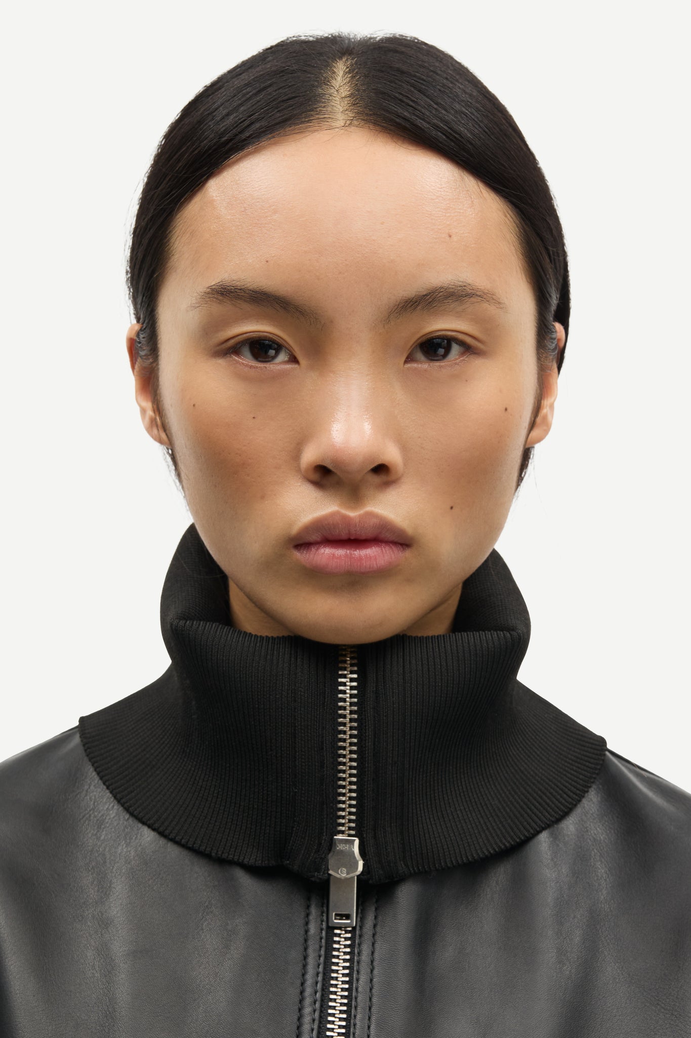 Sashira leather jacket in black