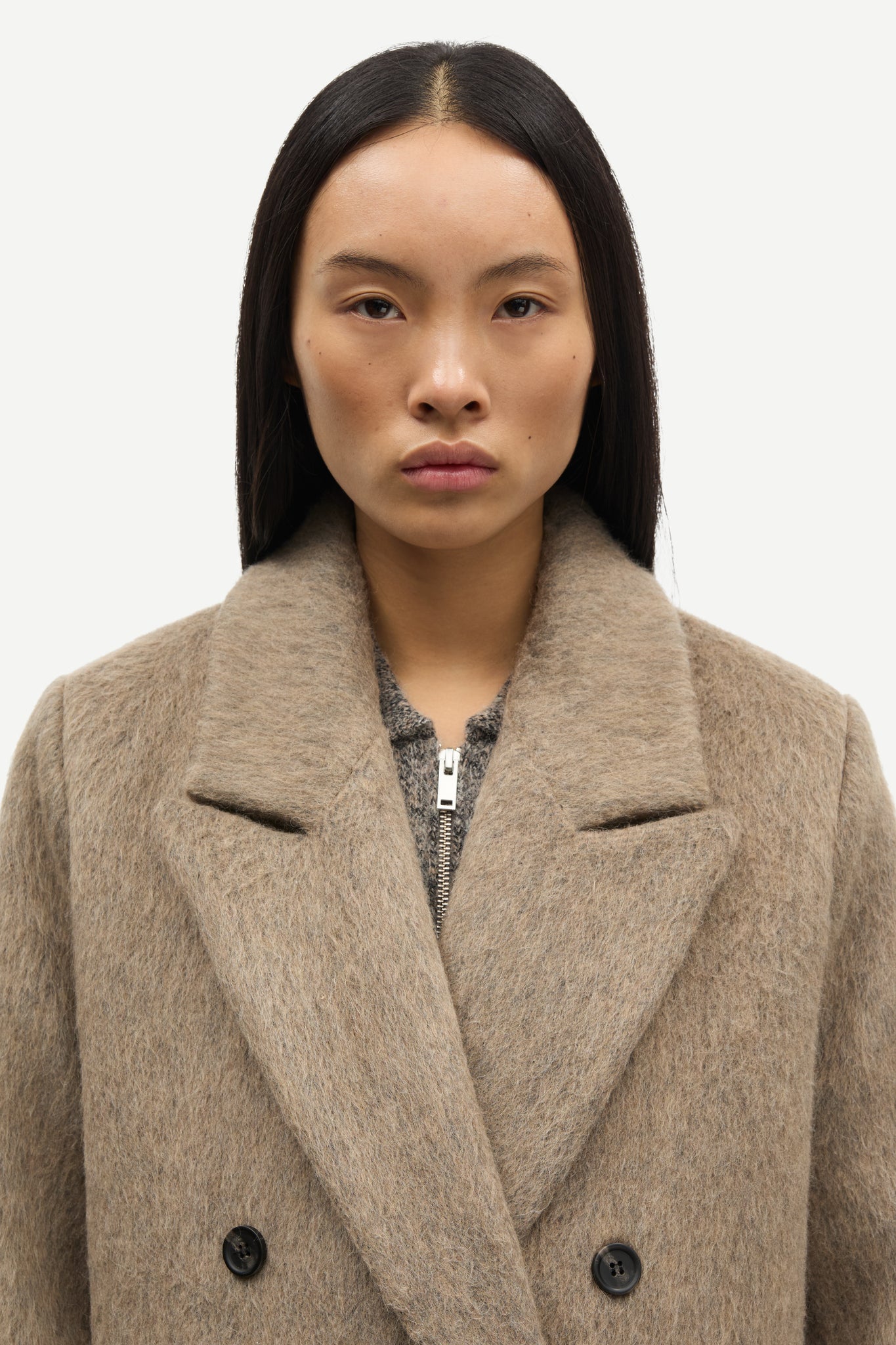 Sajilla coat in pale fossil mel