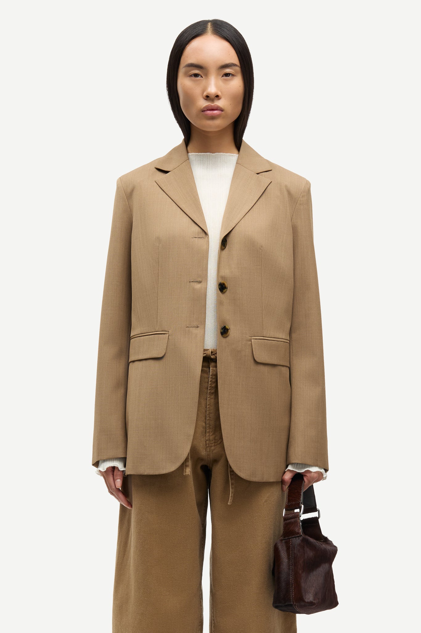 Satove blazer in otter mel