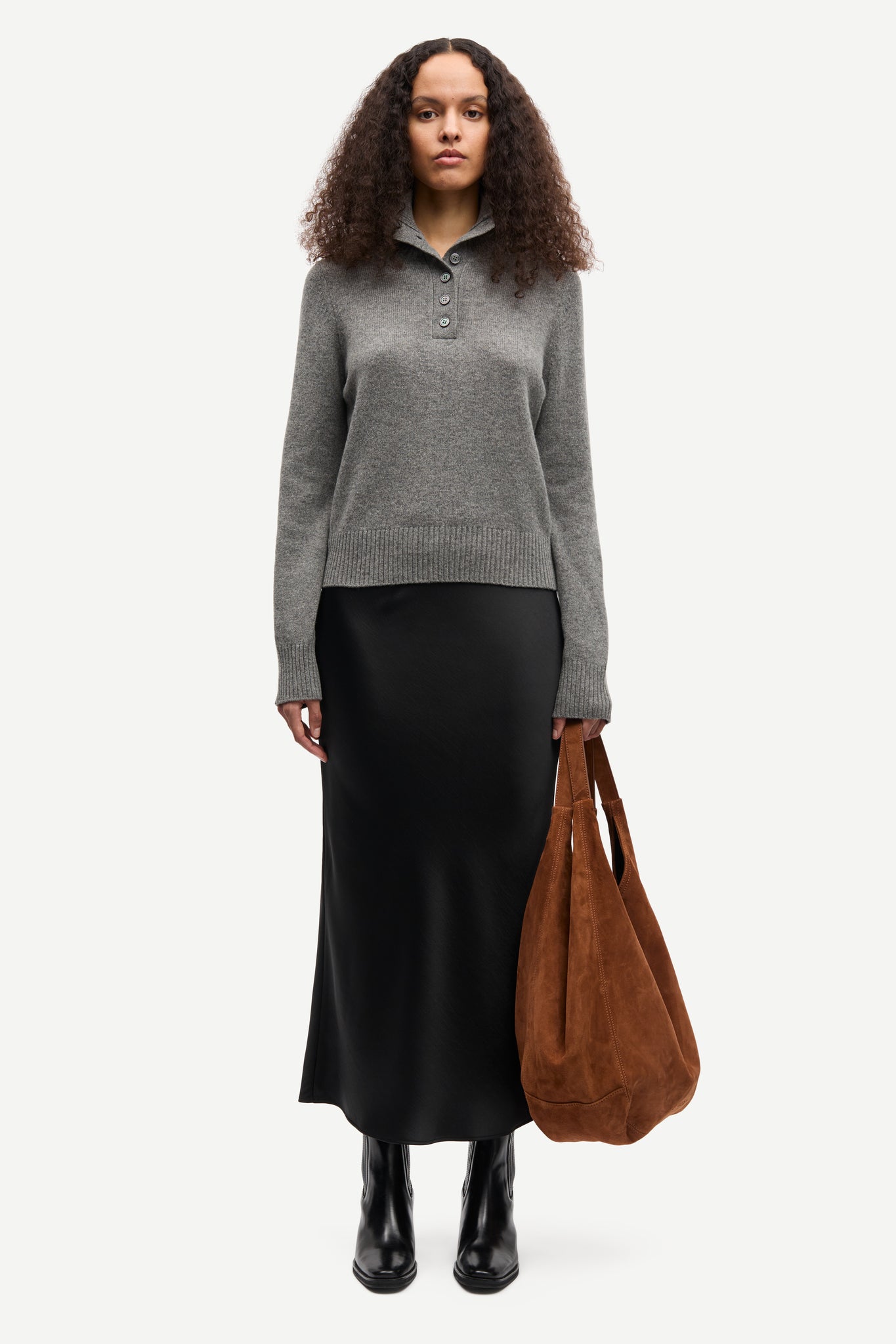 Saelif turtleneck in dark grey mel