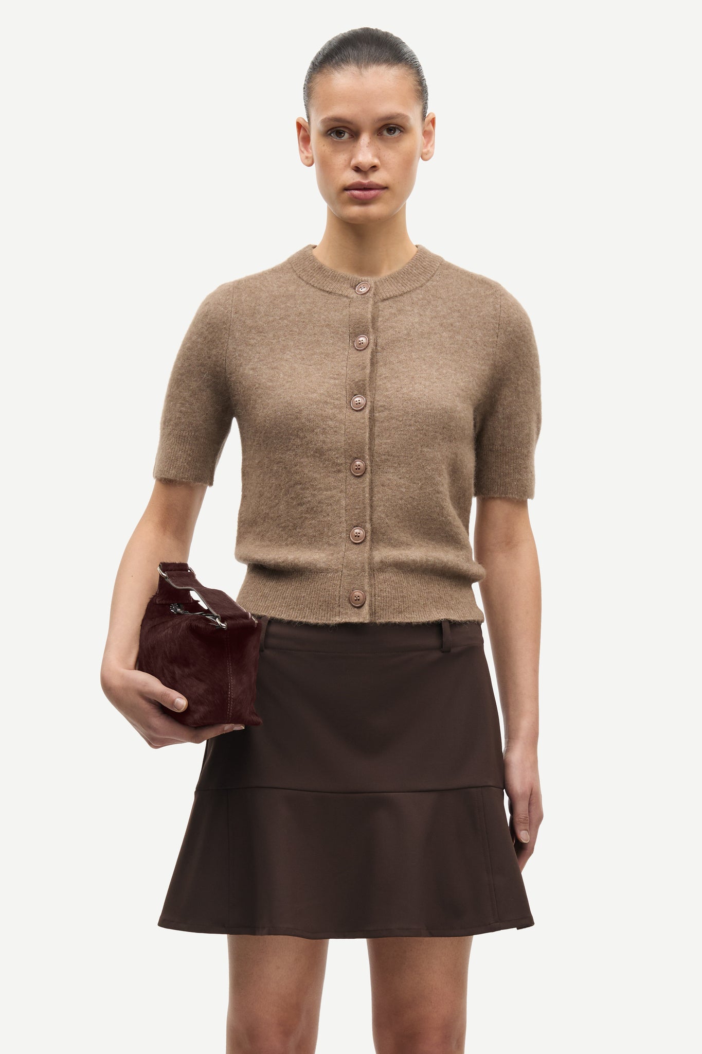 Sanoura ss cardigan in fossil