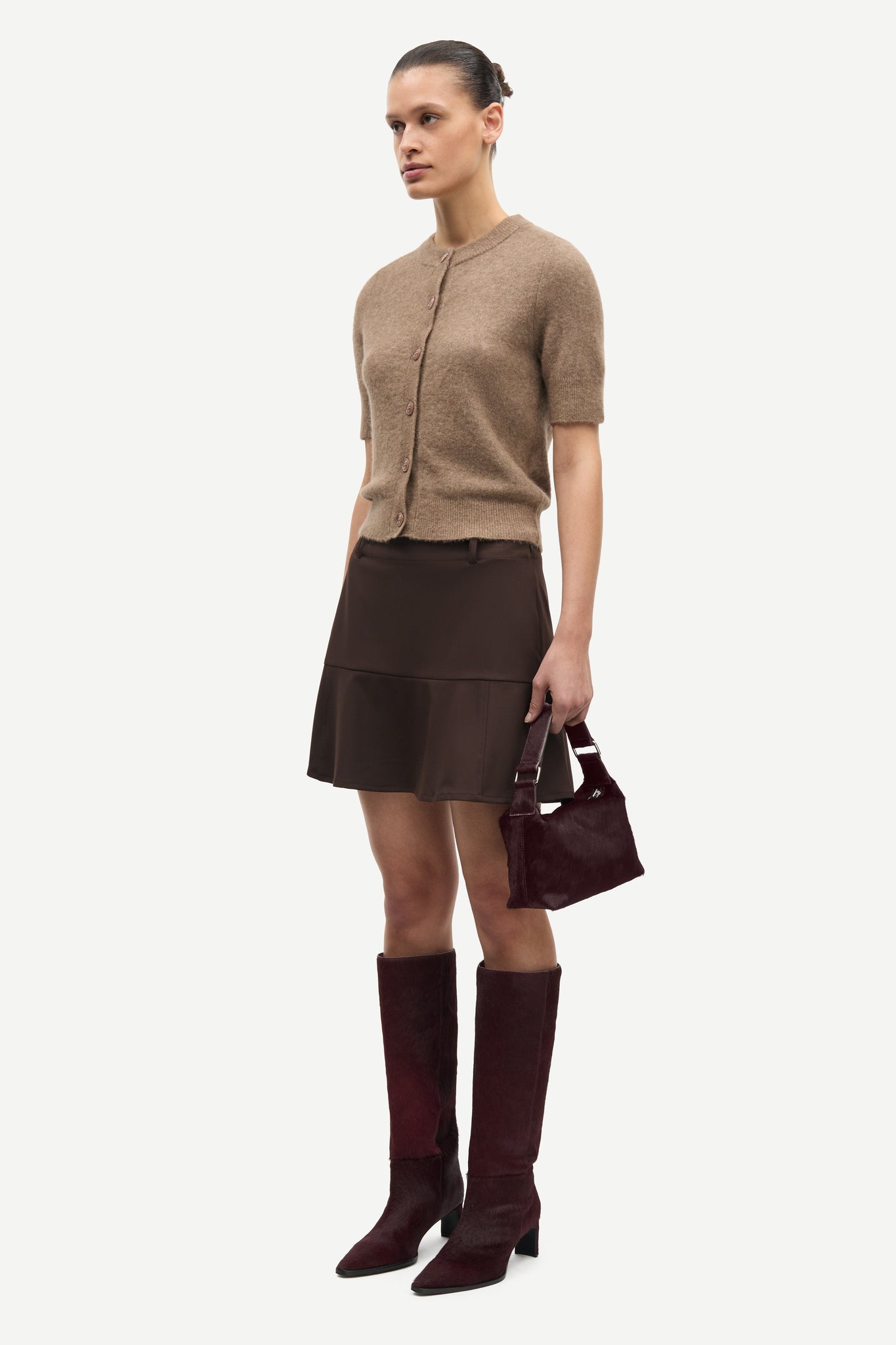 Sanoura ss cardigan in fossil