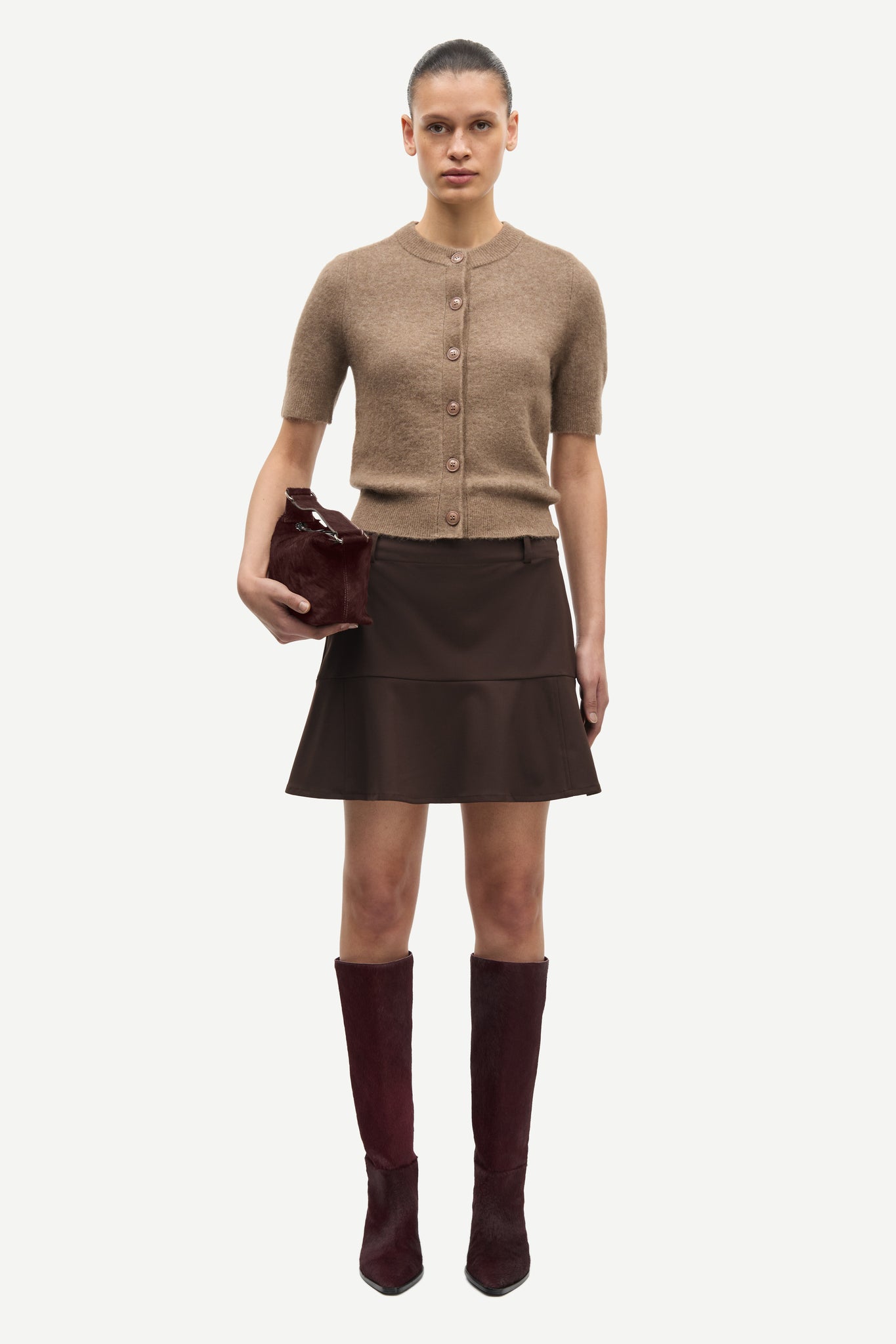 Sanoura ss cardigan in fossil