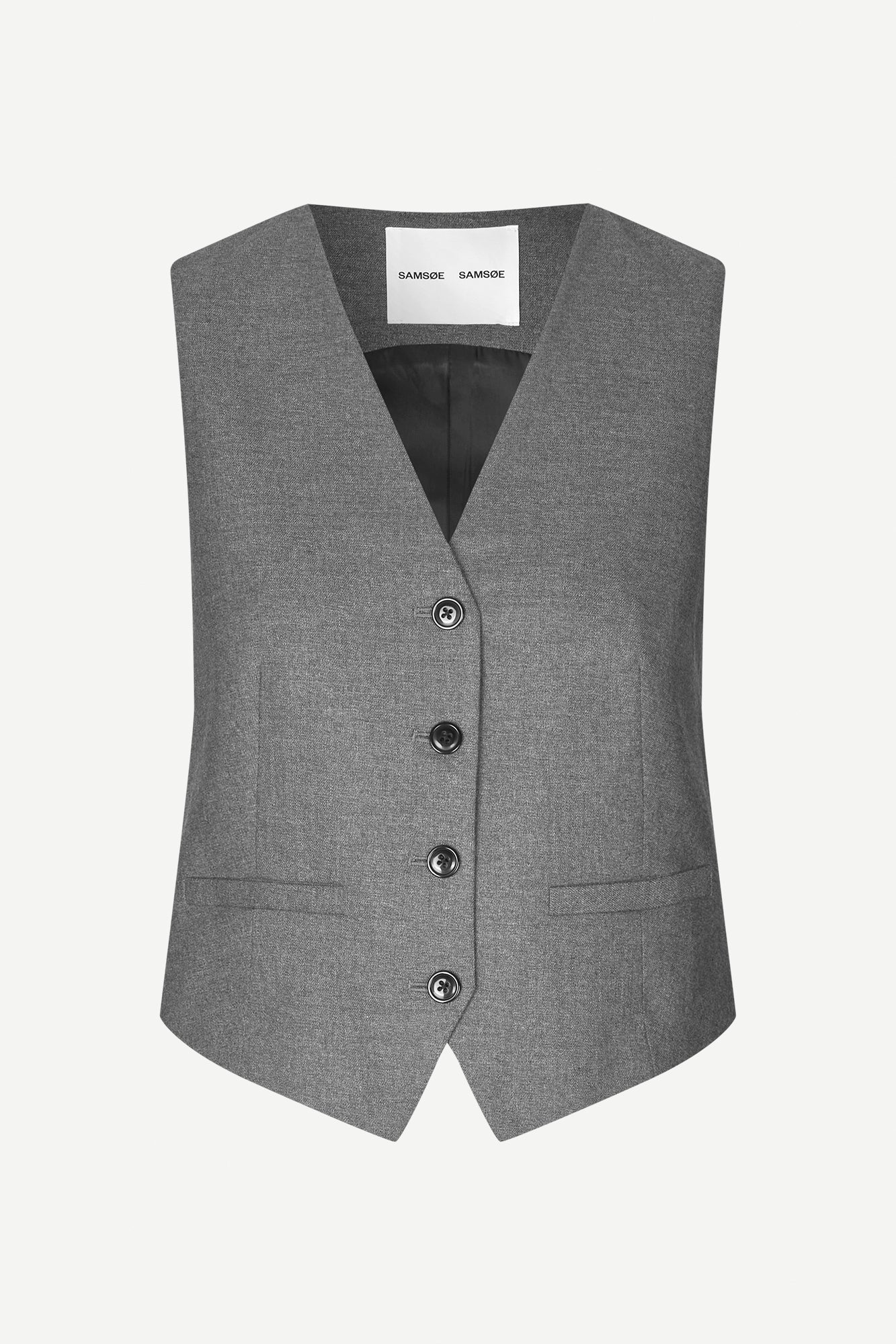 Saramona vest in grey melange