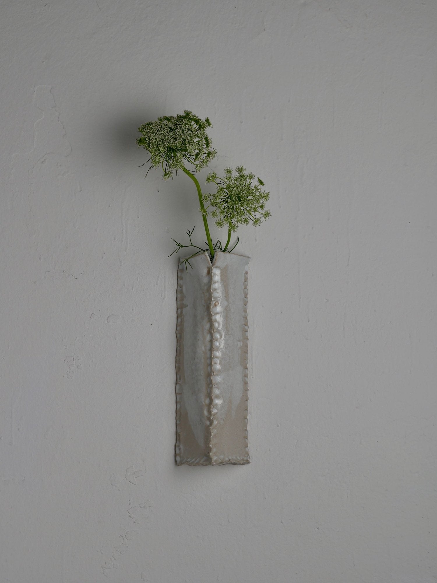 Wall vase in white by Hap Ceramics