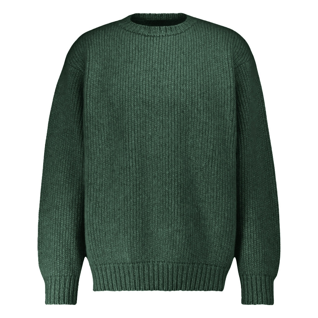 Oversized merino wool crew - emerald green