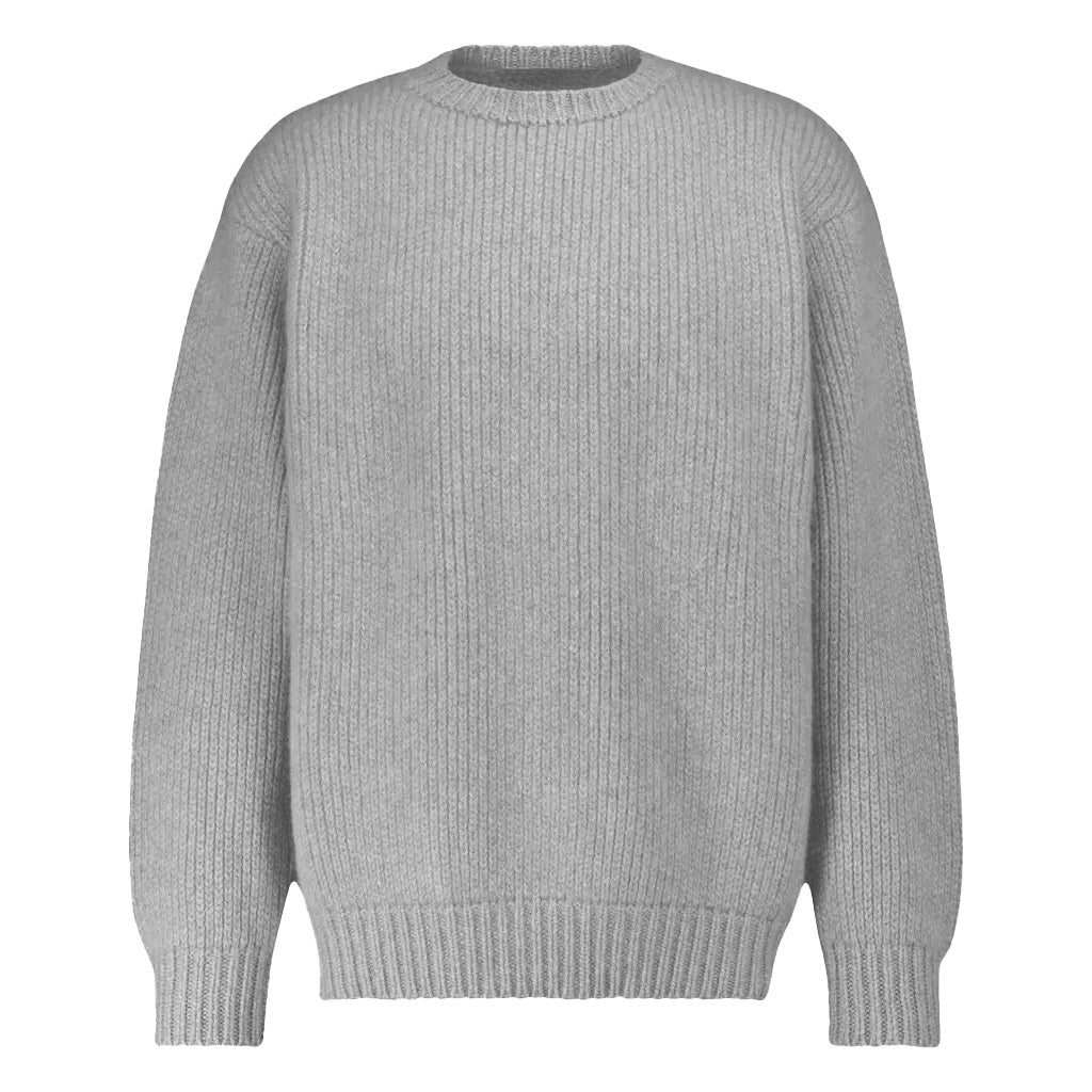 Oversized merino wool crew - heather grey